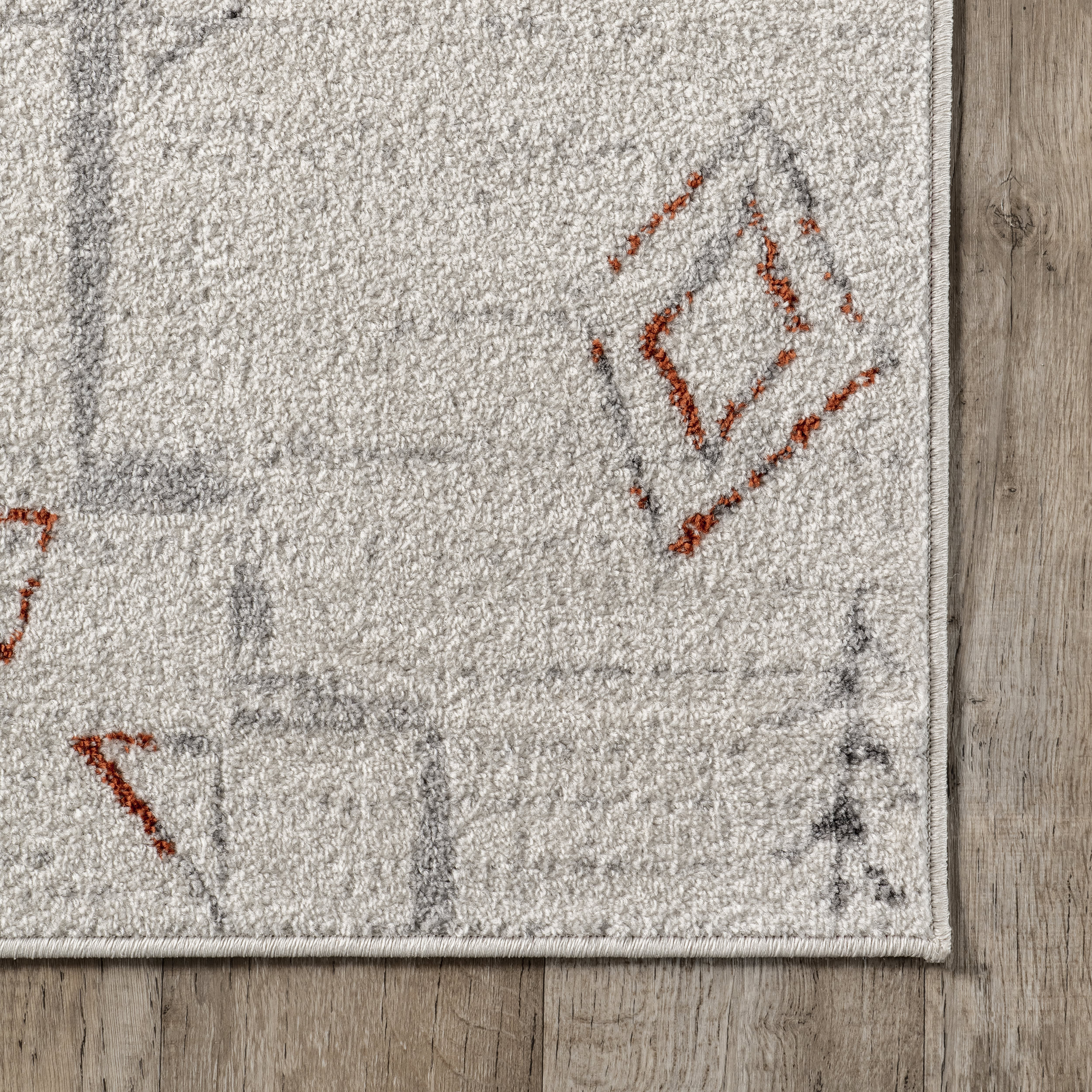 Parsali Abstract Distressed Rug | Light Grey - Image 3