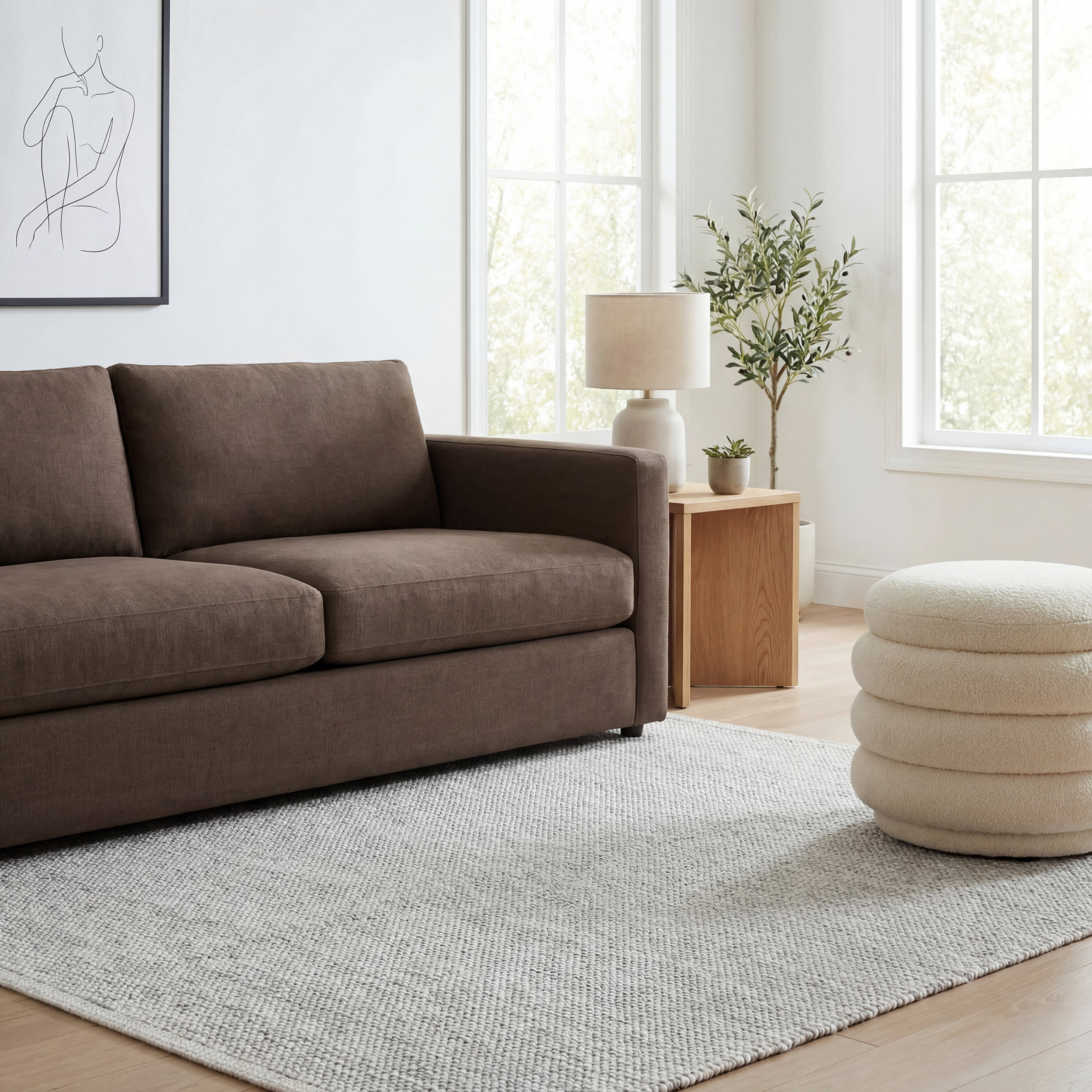 Pebble Handwoven Performance Rug | Grey - Image 4