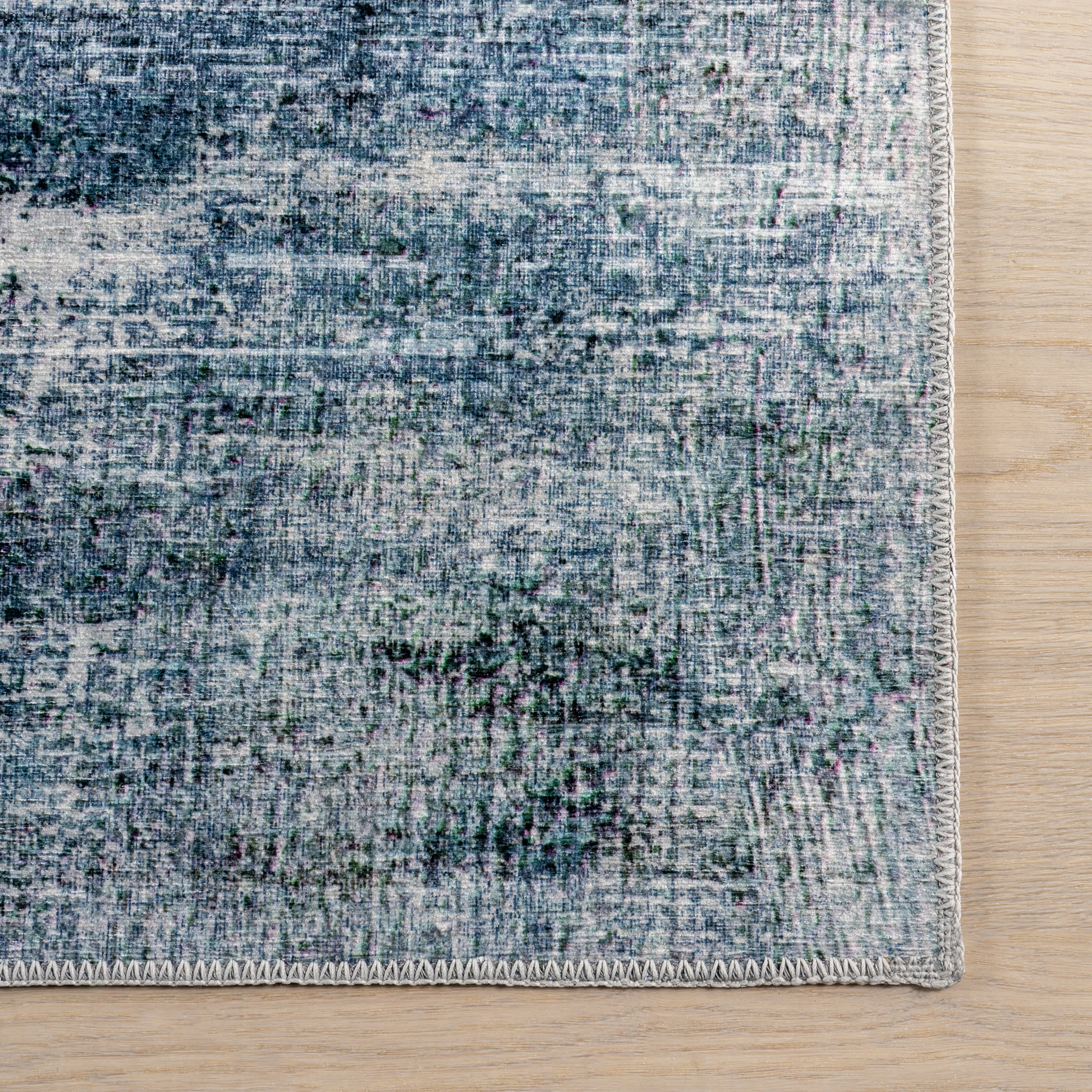 Peggy Abstract Spill Proof Washable Rug | Blue - Image 4