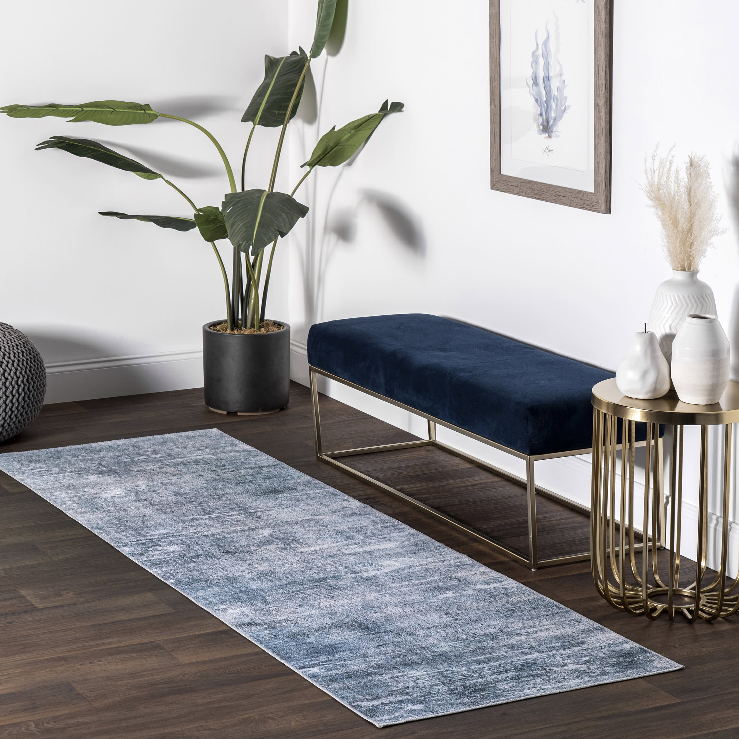Peggy Washable Abstract Rug | Blue - Image 2