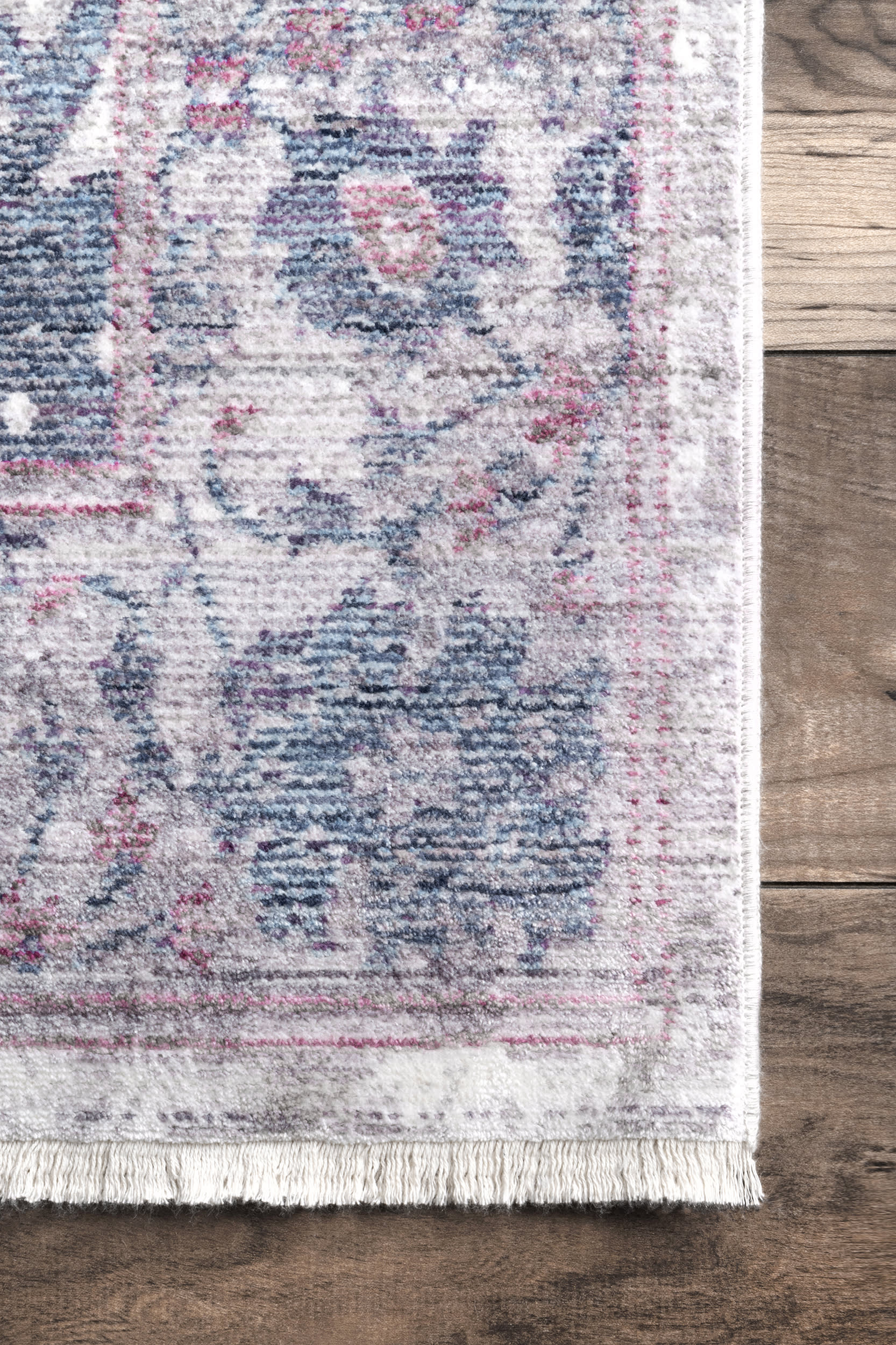 Persian Charmia Fringe Rug | Blue - Image 3