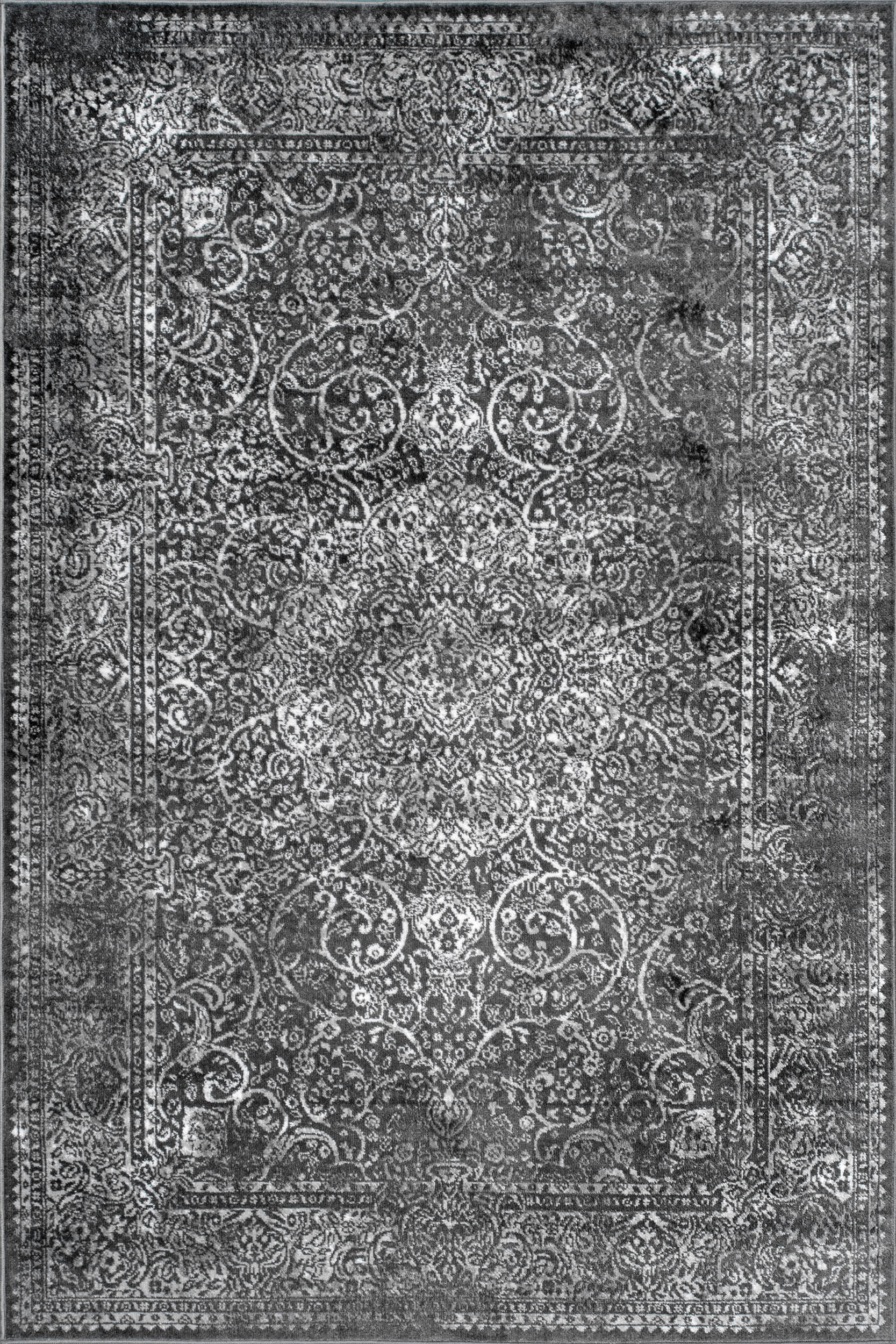 Persian Wreath Rug | Dark Grey