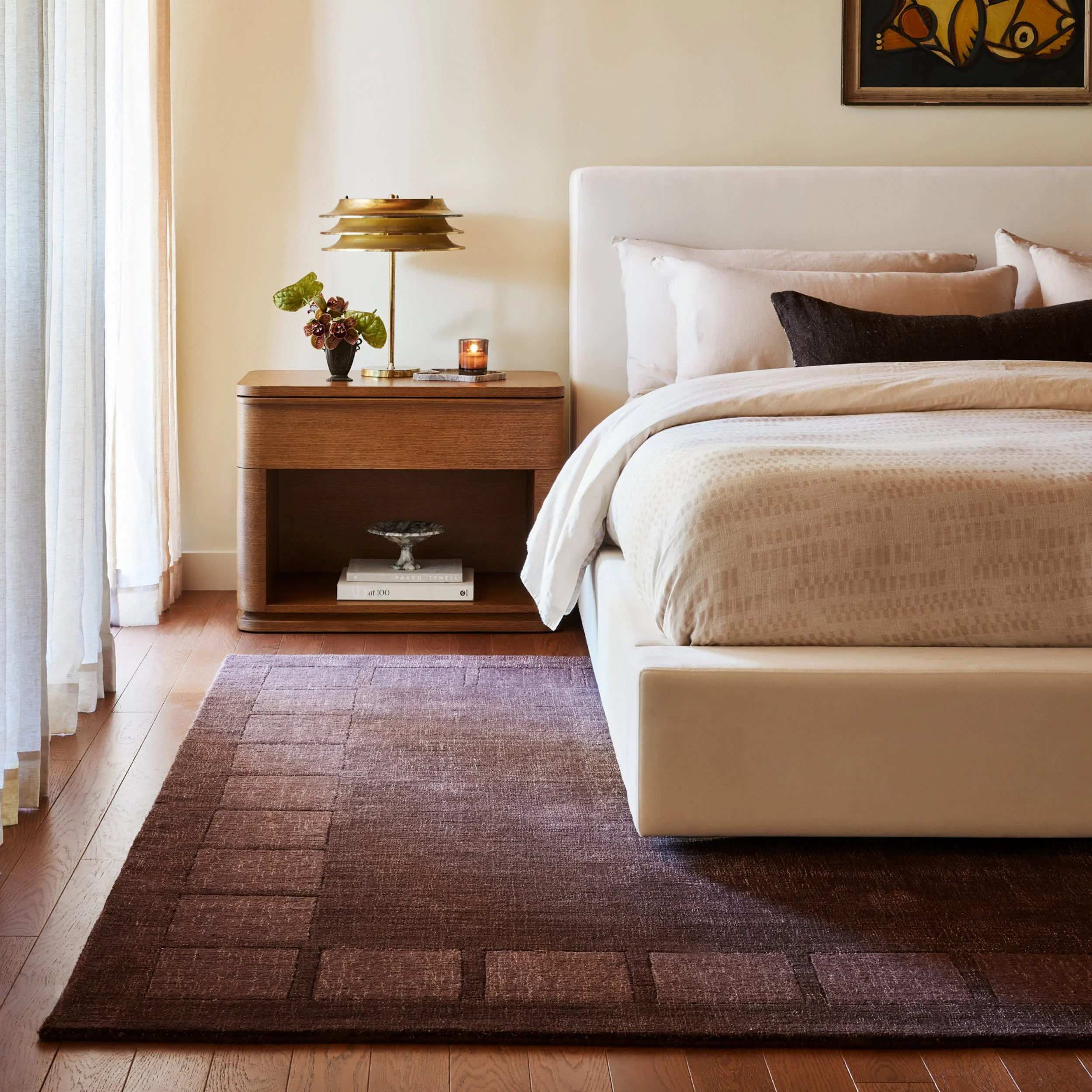 Petra High-Low Wool-Blend Rug | Truffle Brown - Image 2