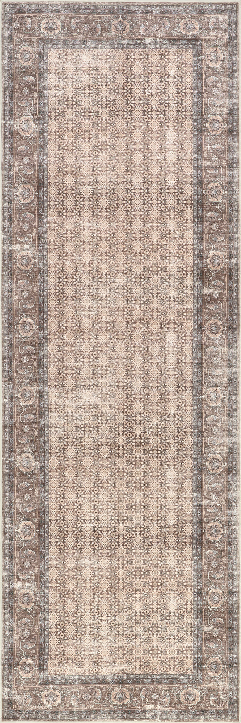 Petula Botanical Spill Proof Washable Rug | Beige