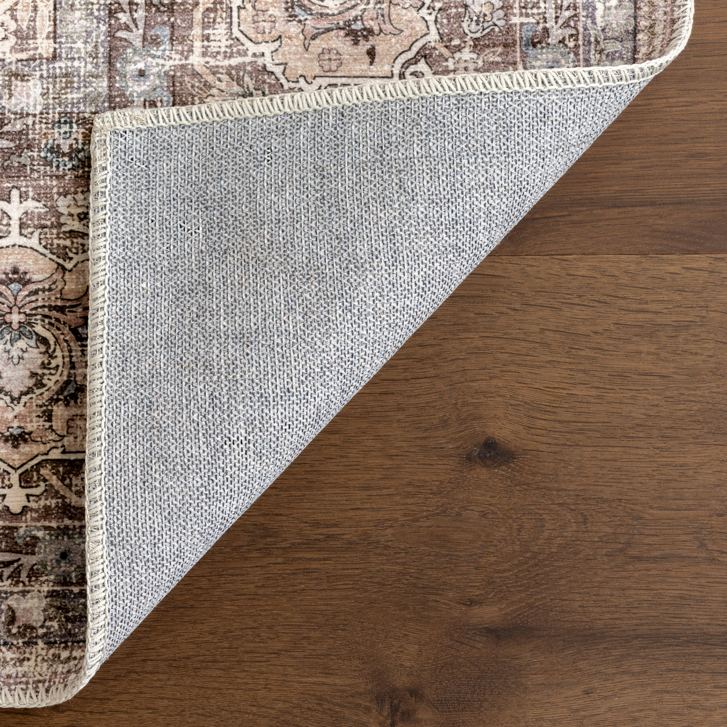 Petula Botanical Spill Proof Washable Rug | Beige - Image 7