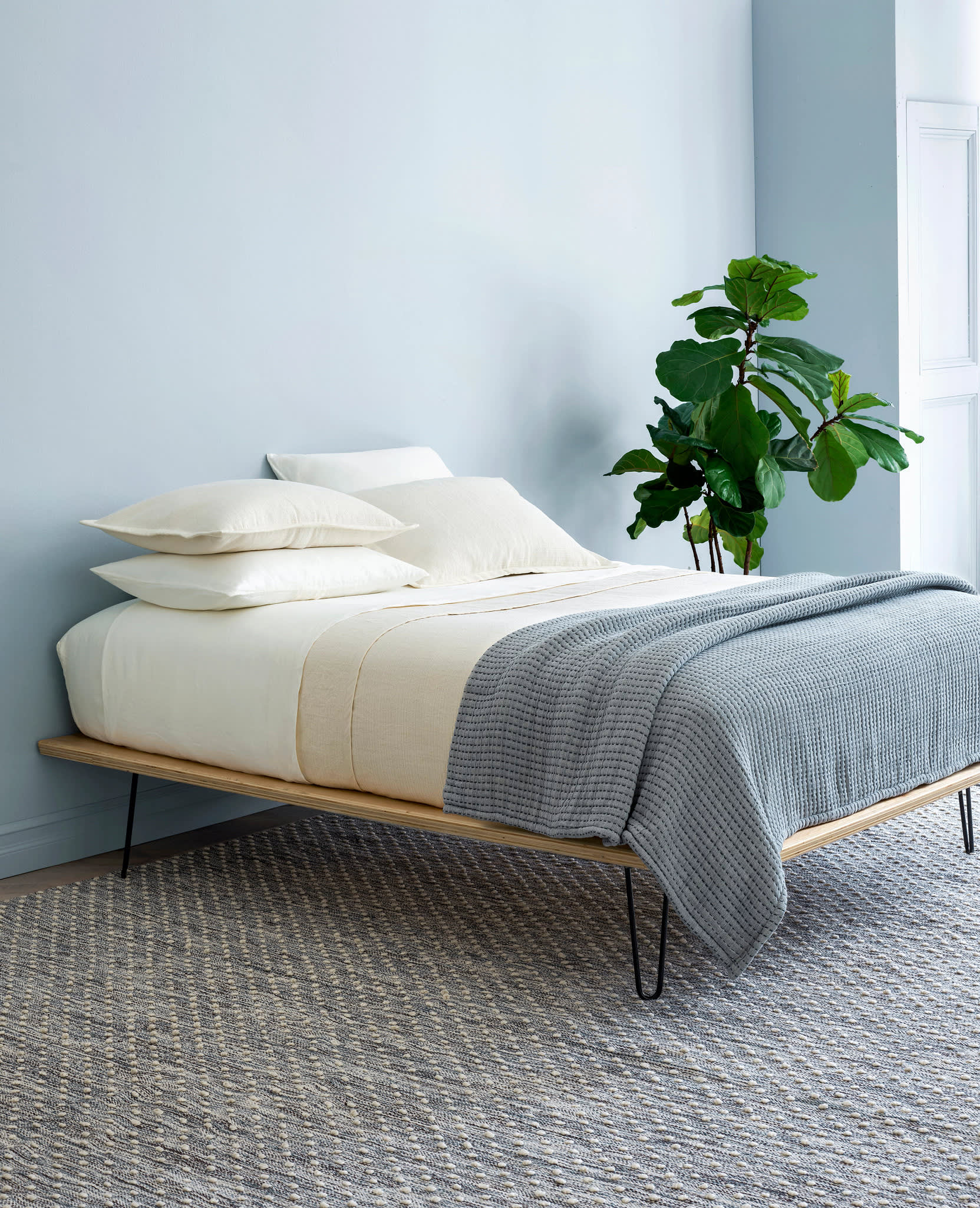 Pick Stitch Matelasse Coverlet | Navy - Image 2