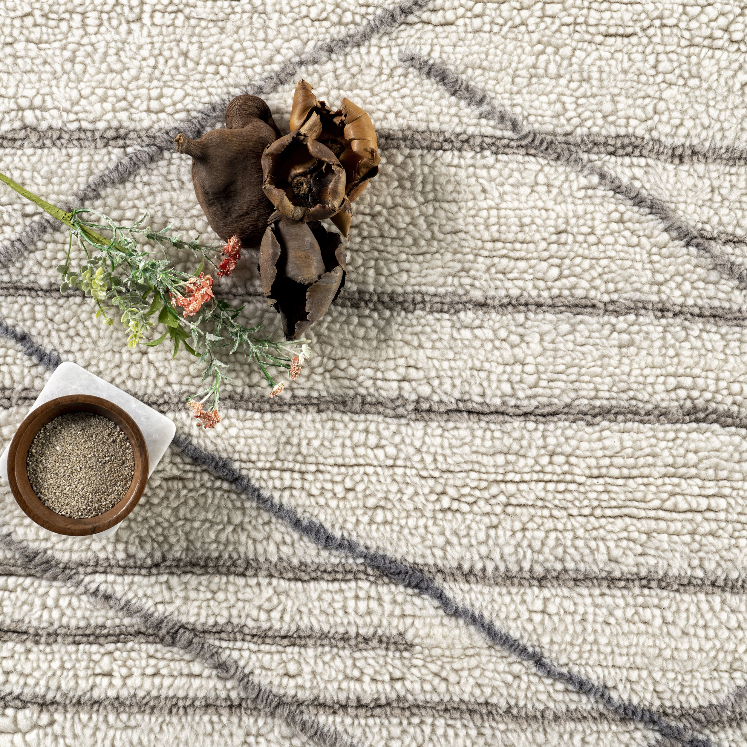 Pick-Up-Sticks Washable Wool Rug | Ivory - Image 5
