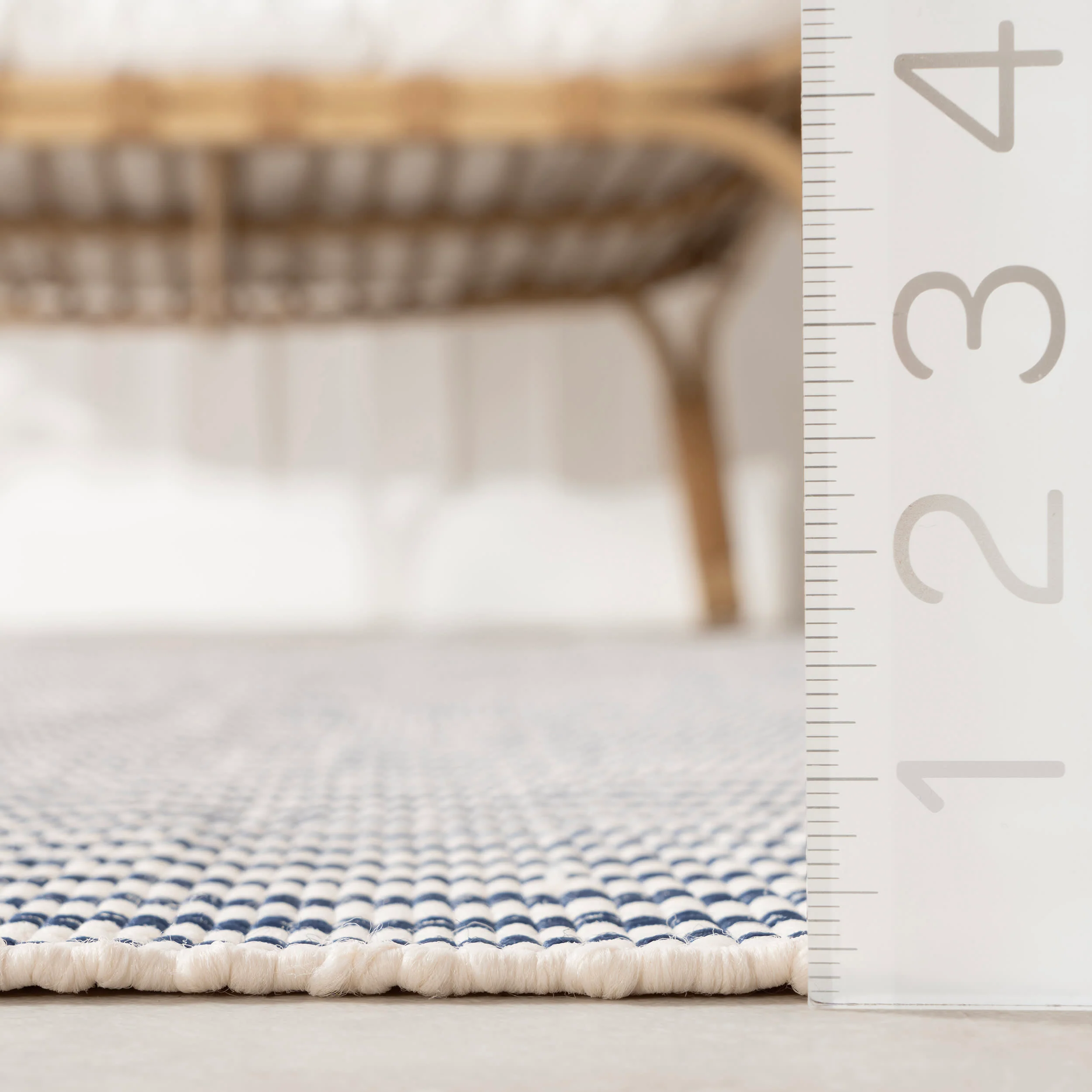Pinstripe Handwoven Indoor/Outdoor Rug | Blue - Image 5