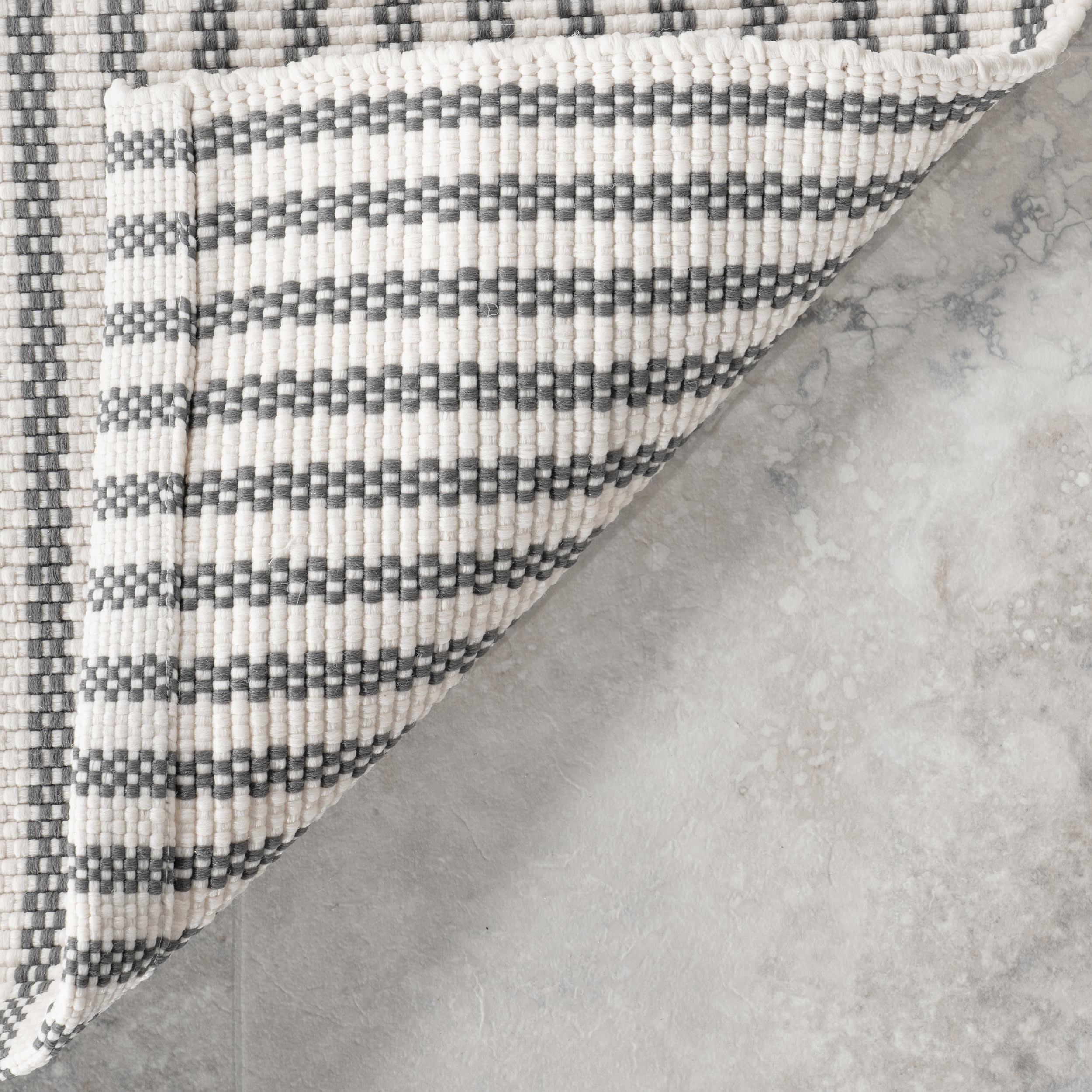 Pinstripe Handwoven Indoor/Outdoor Rug | Grey - Image 6