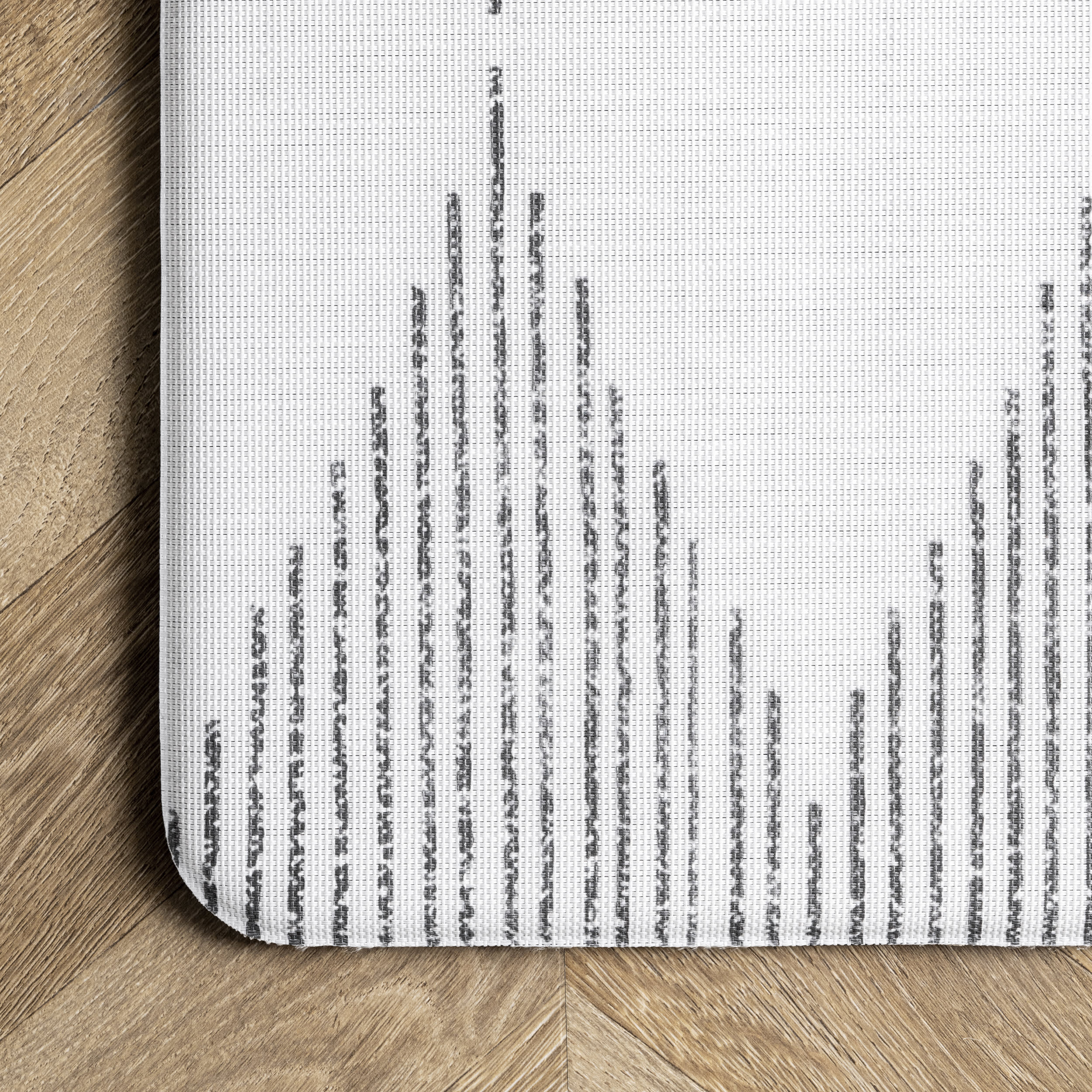 Pinstriped Diamonds Printed Anti-Fatigue Mat | Light Grey - Image 3
