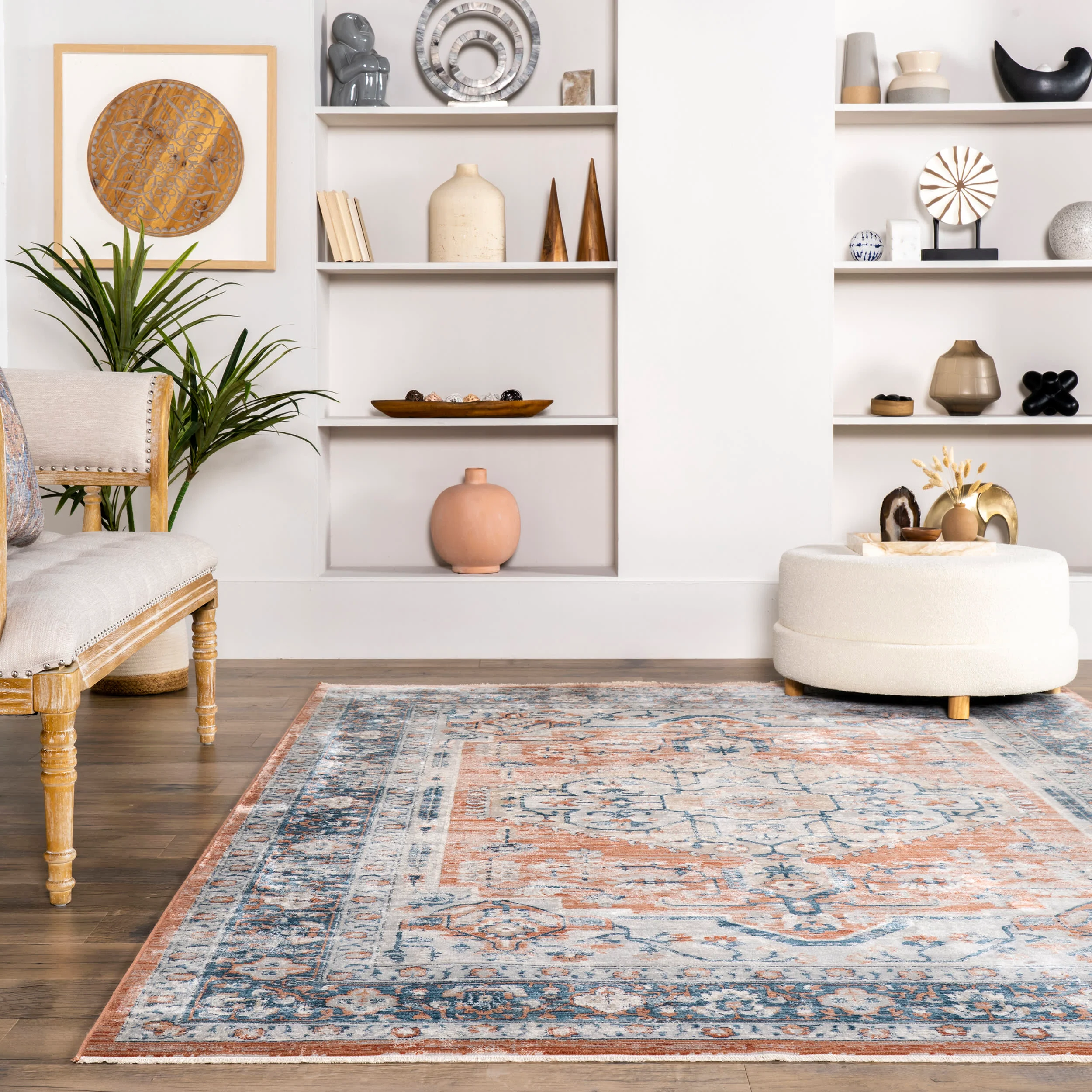 Plated Regal Medallion Rug | Rust - Image 4