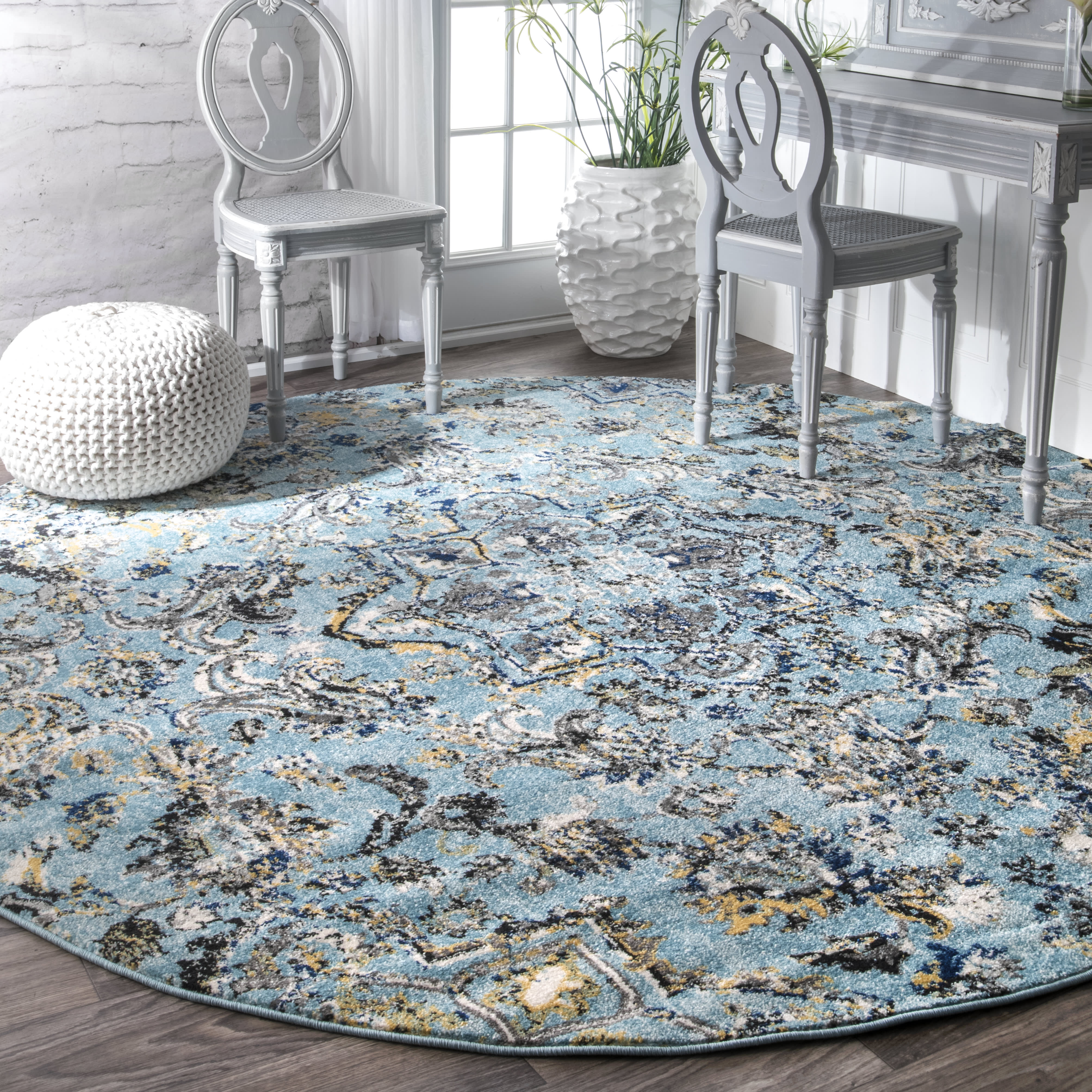 Pointelle Paisley Rug | Aqua - Image 2