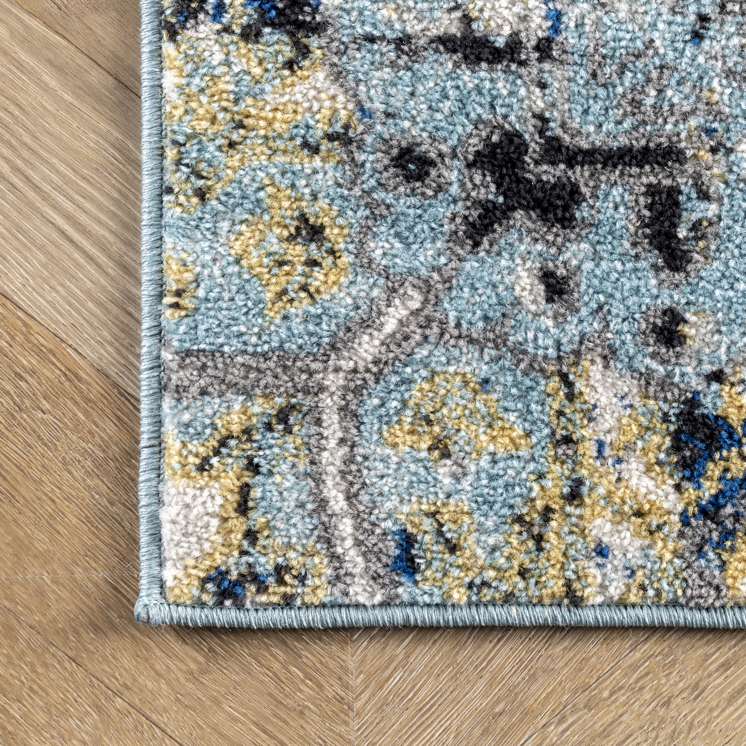 Pointelle Paisley Rug | Aqua - Image 3