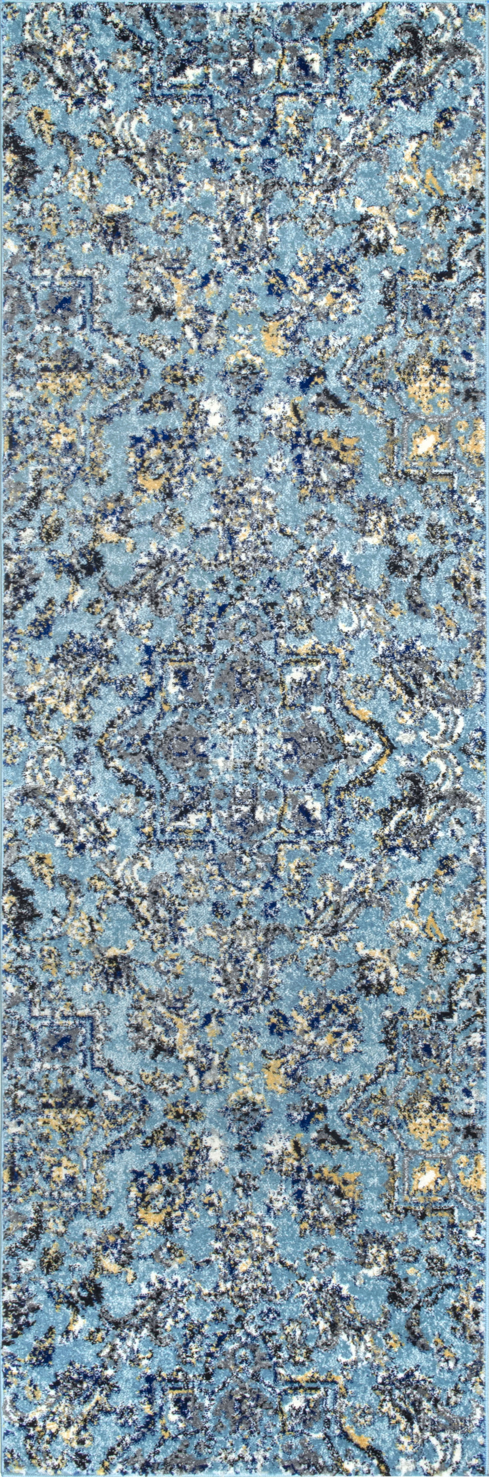 Pointelle Paisley Rug | Aqua