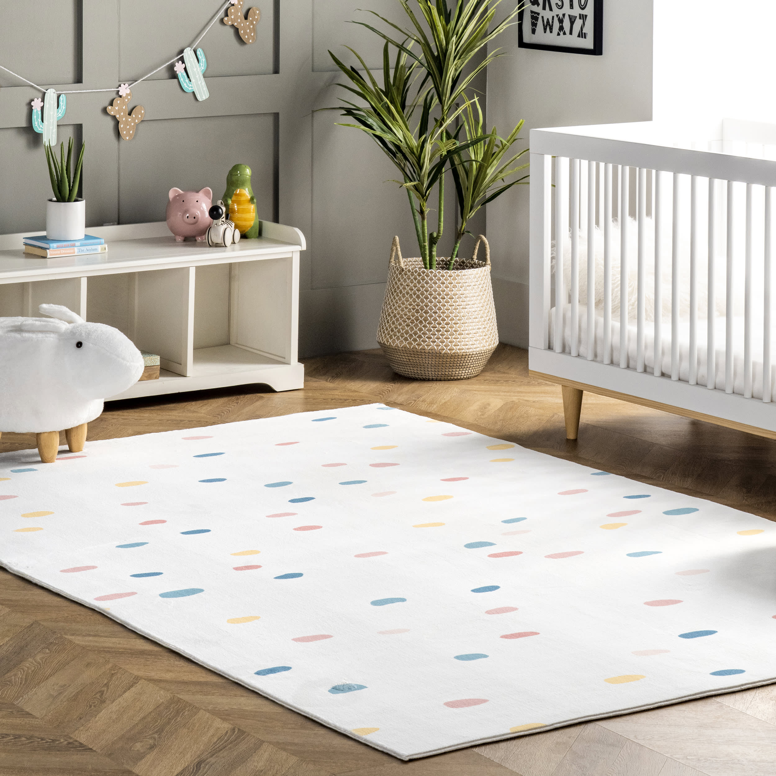 Polka Dotted Nursery Rug | Multicolor - Image 2