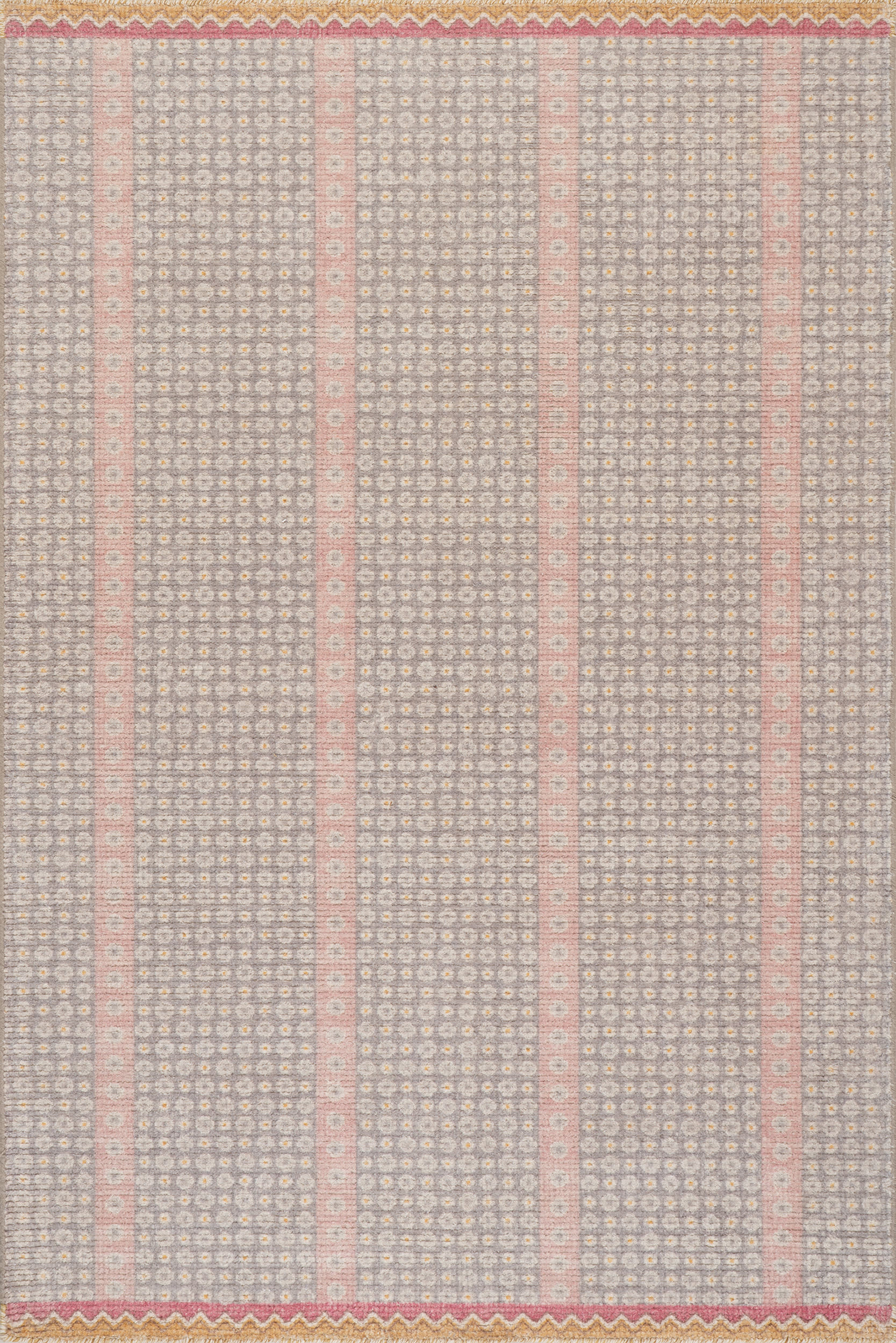 Pondicheri Hand Tufted Striped Wool-Blend Rug | Grey