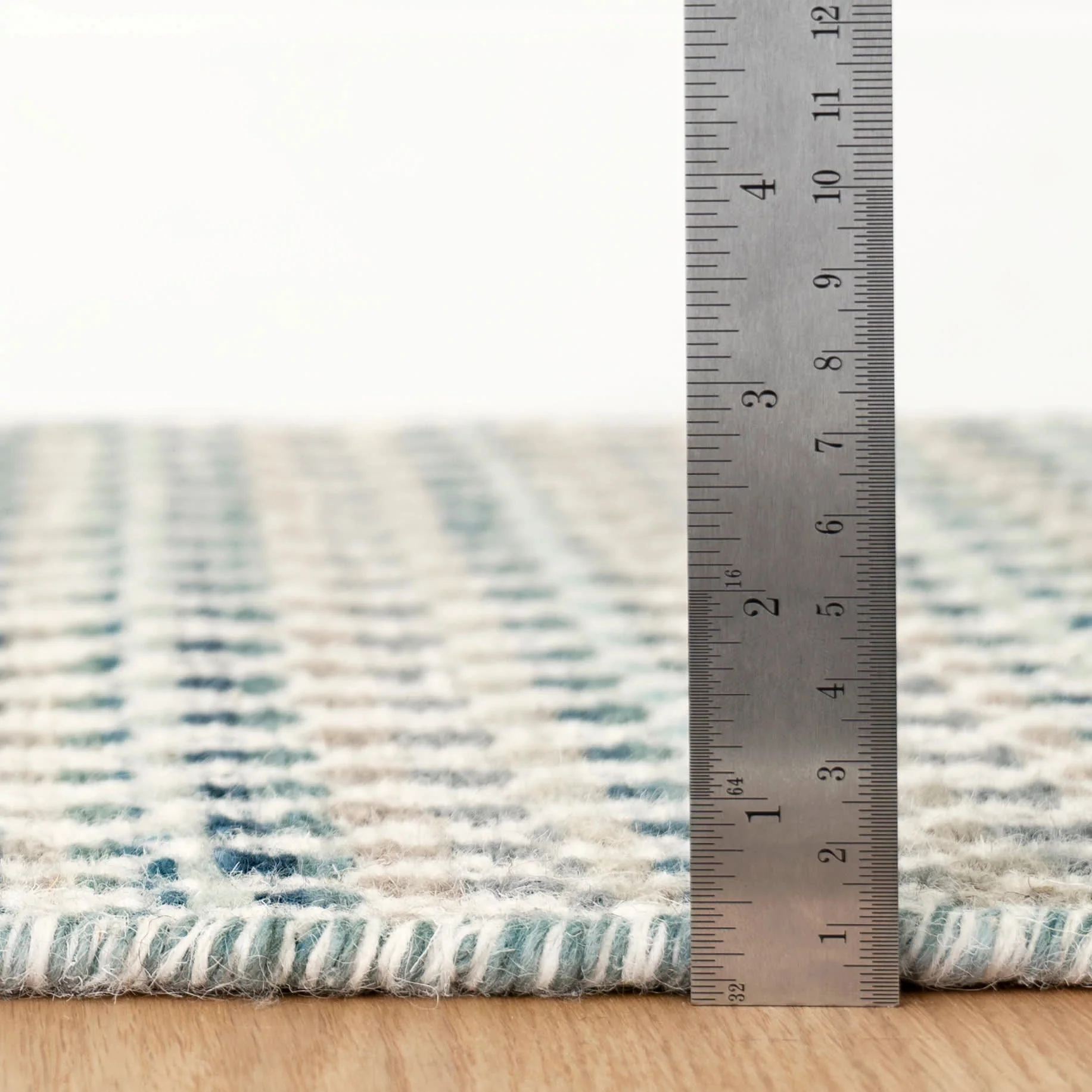 Poppy Handwoven Wool Rug | Blue - Image 6