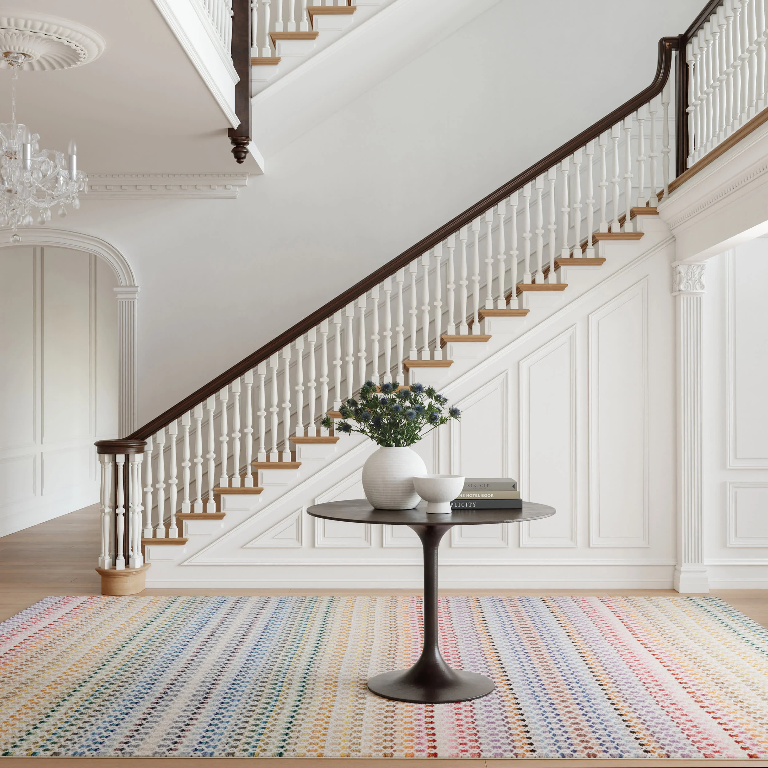 Poppy Machine Washable Rug | Multi - Image 2
