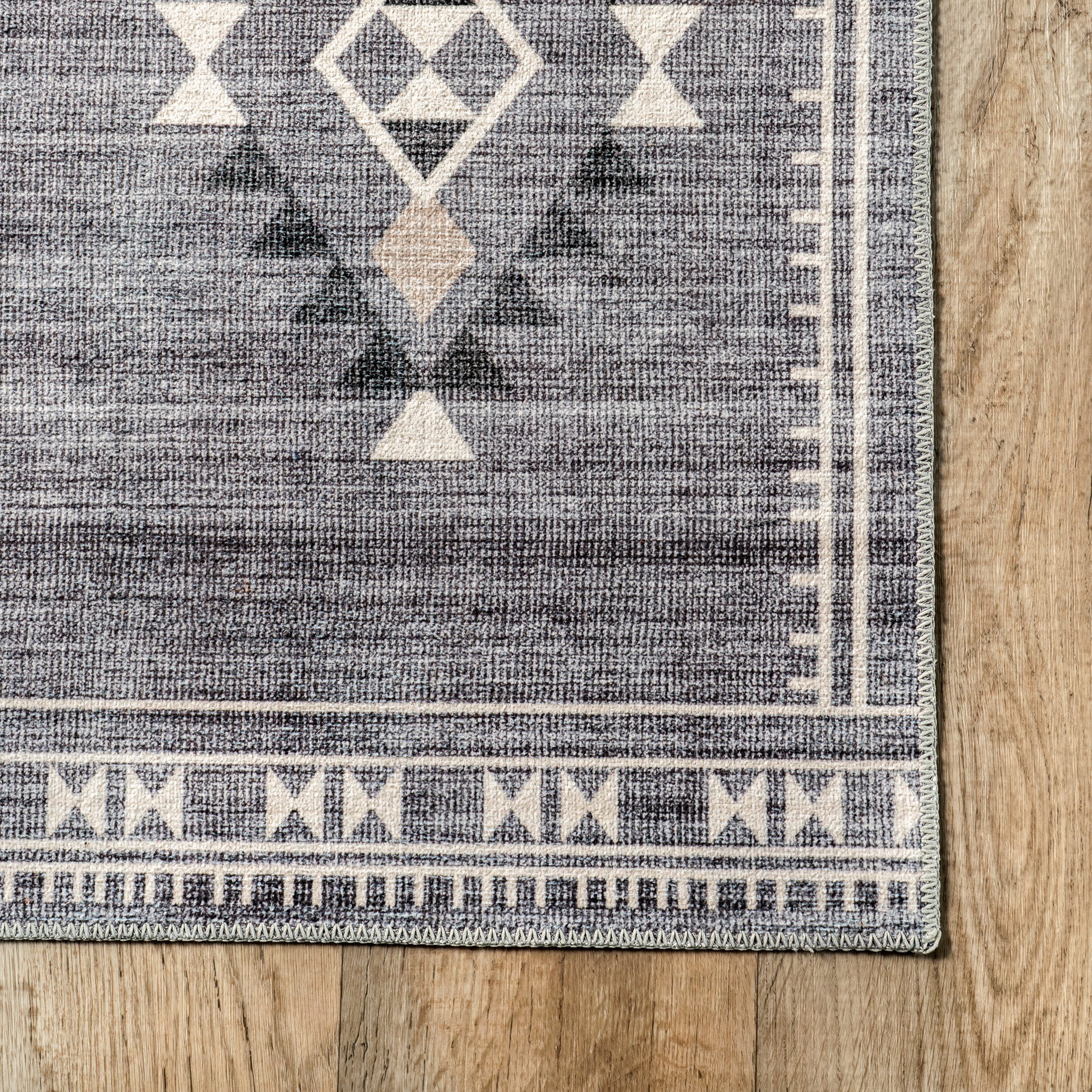 Poppy Persian Spill Proof Washable Rug | Grey - Image 3