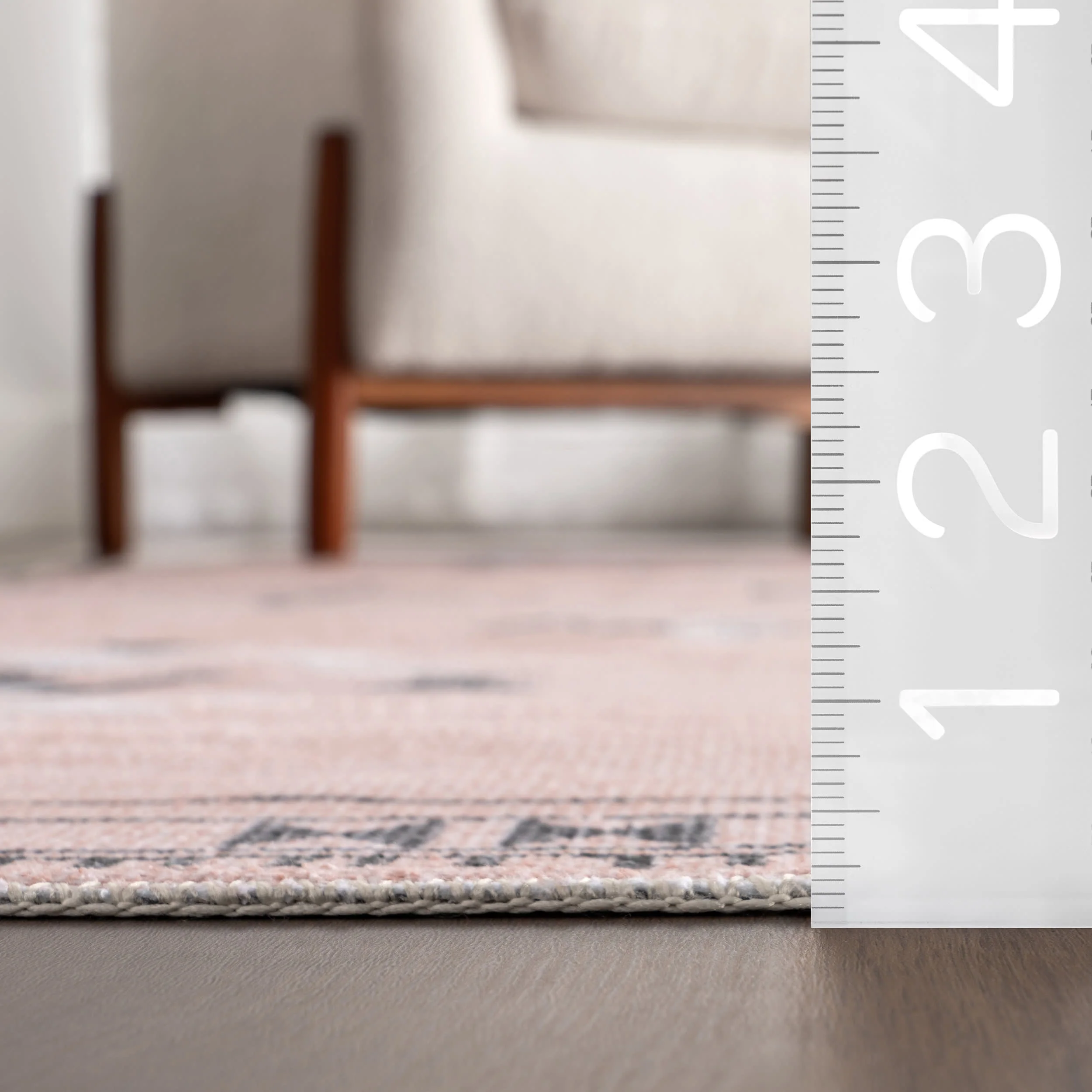 Poppy Persian Spill Proof Washable Rug | Peach - Image 6