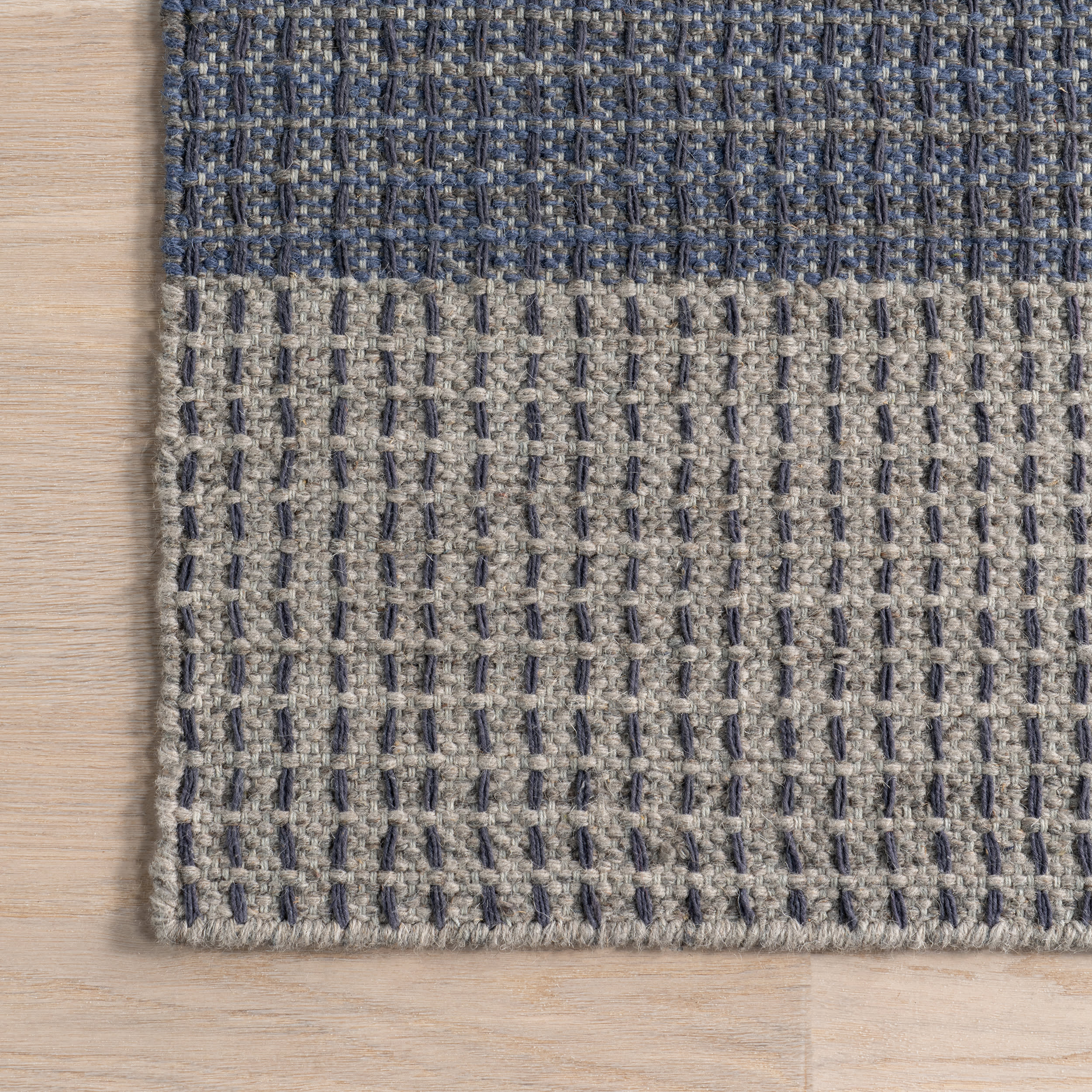 Portland Plaid Wool Rug | Blue - Image 3