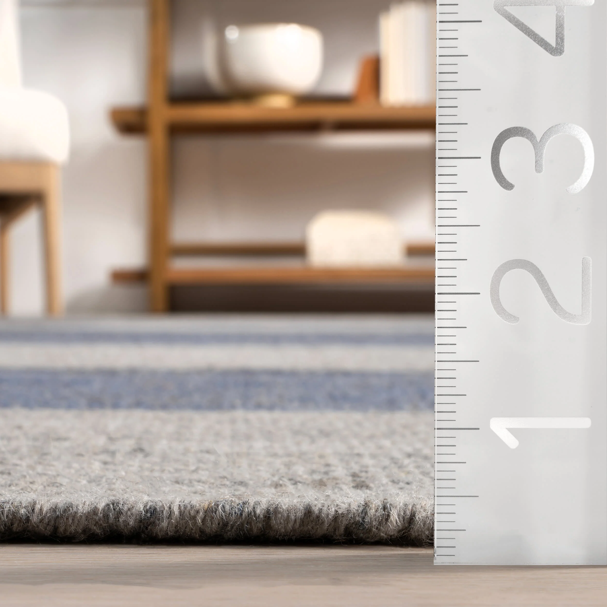 Portland Plaid Wool Rug | Blue - Image 4