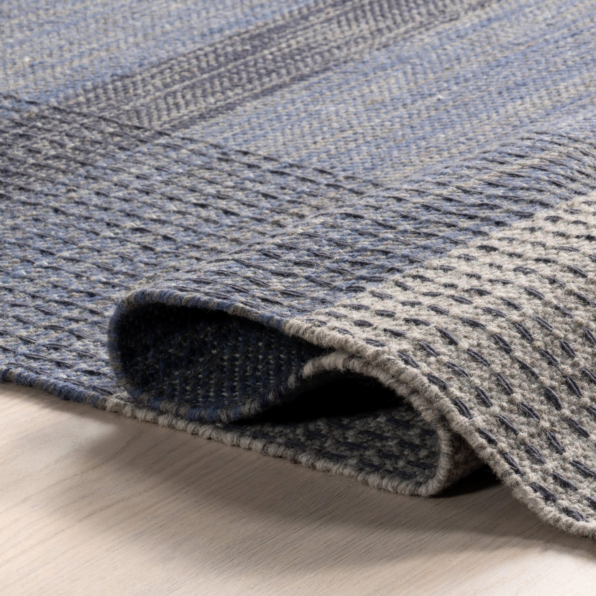 Portland Plaid Wool Rug | Blue - Image 6