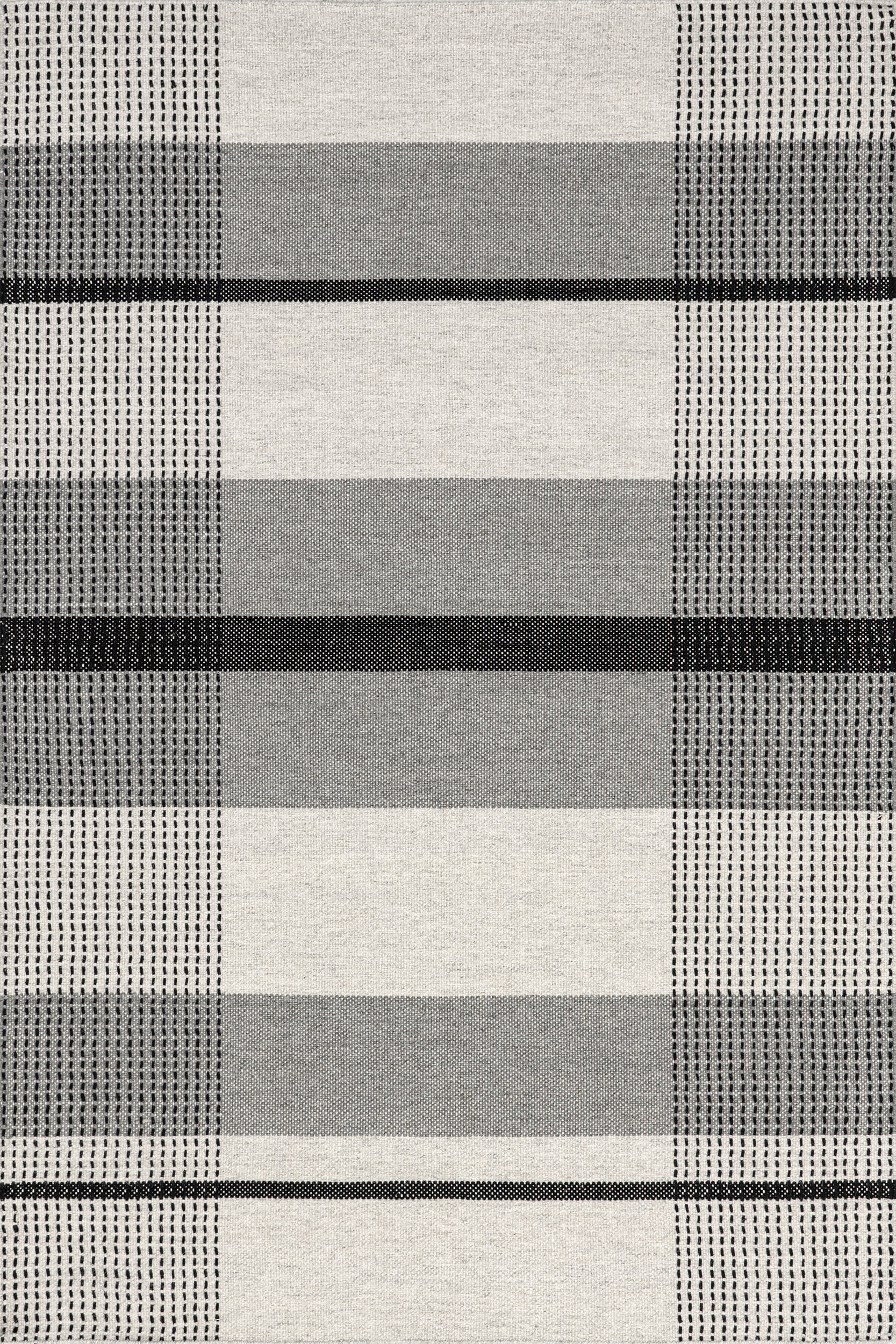 Portland Plaid Wool Rug | Grey