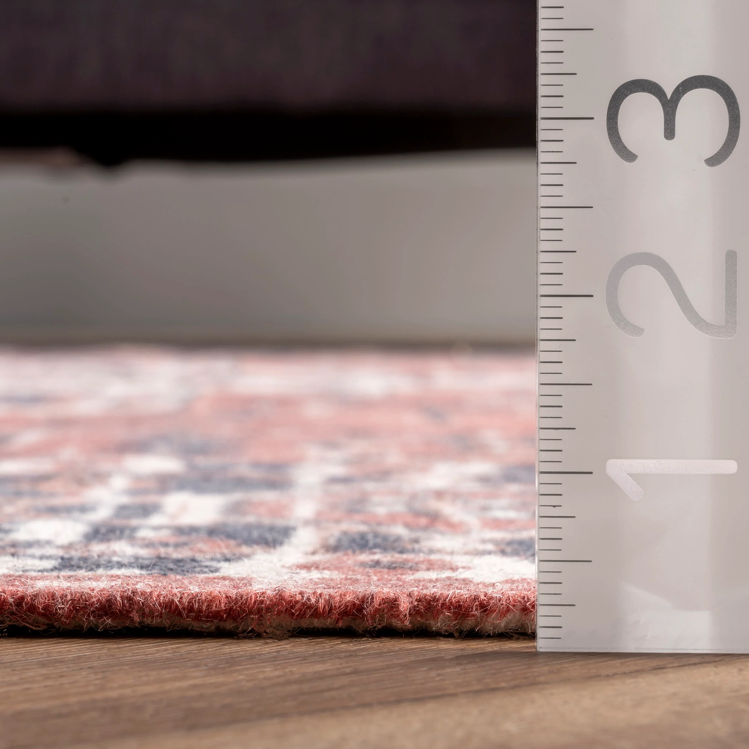 Printed Floral Medallion Tasseled Rug | Rust - Image 5