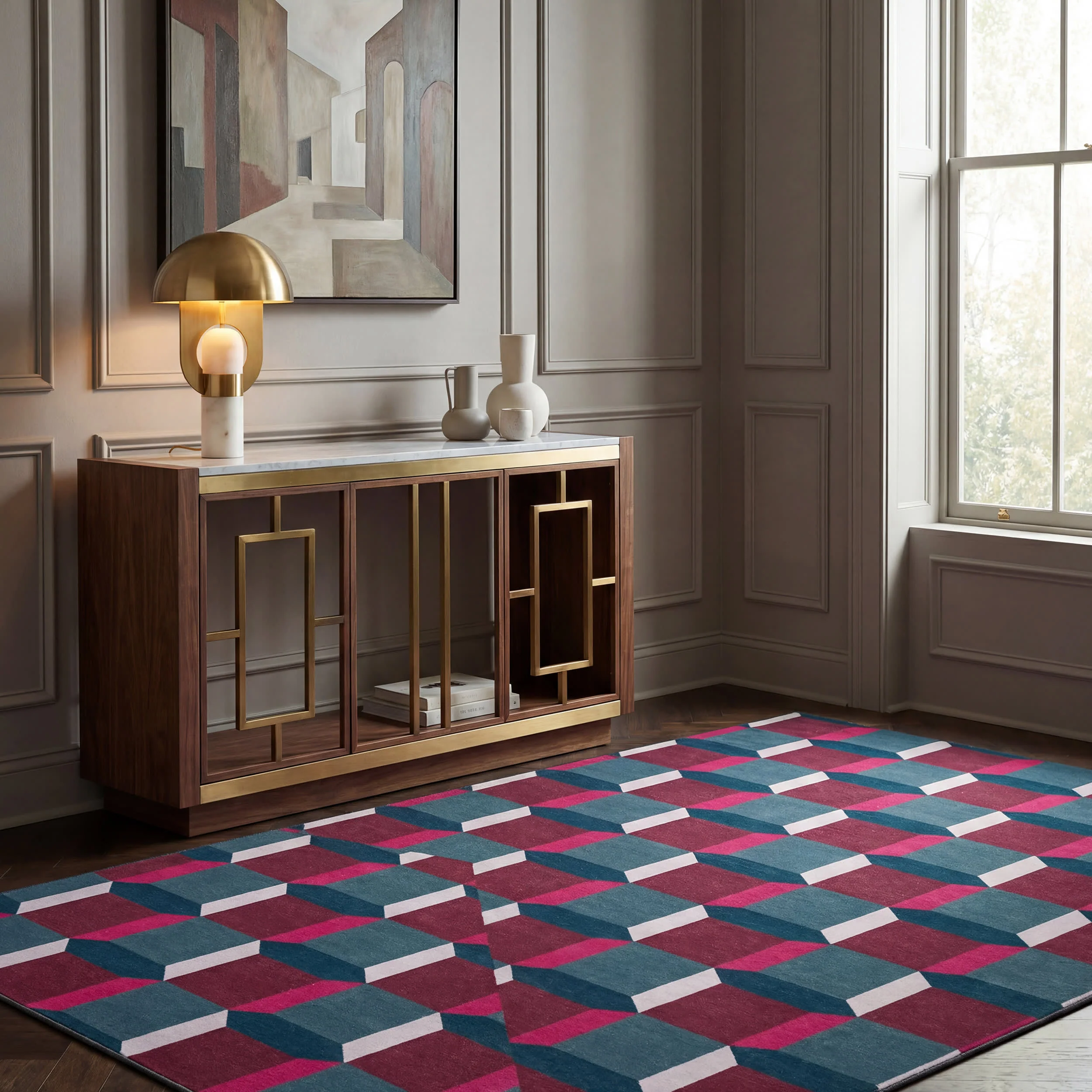Prism Weave Checkered Washable Rug by Society6 | Multicolor - Image 10