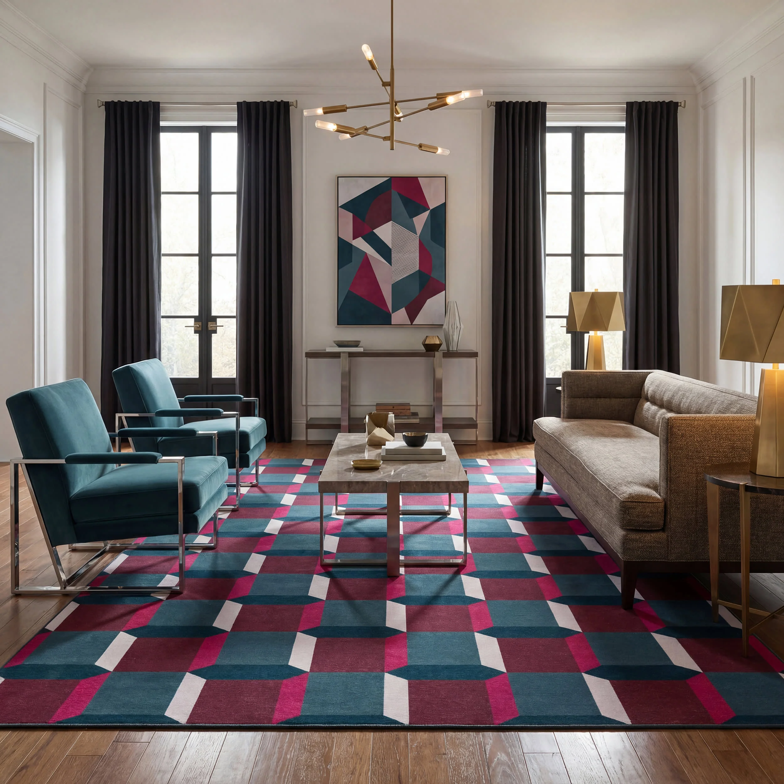 Prism Weave Checkered Washable Rug by Society6 | Multicolor - Image 2