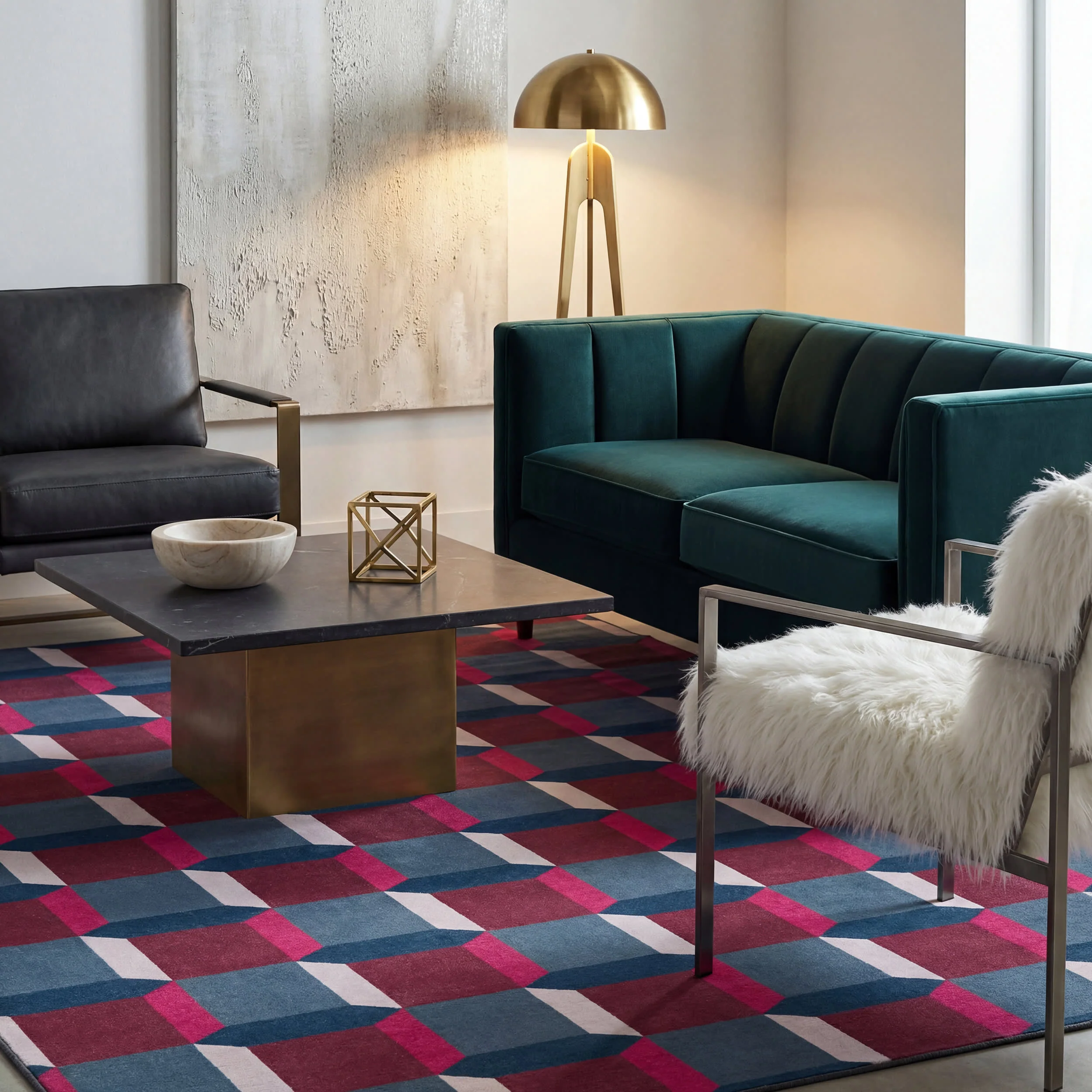 Prism Weave Checkered Washable Rug by Society6 | Multicolor - Image 9