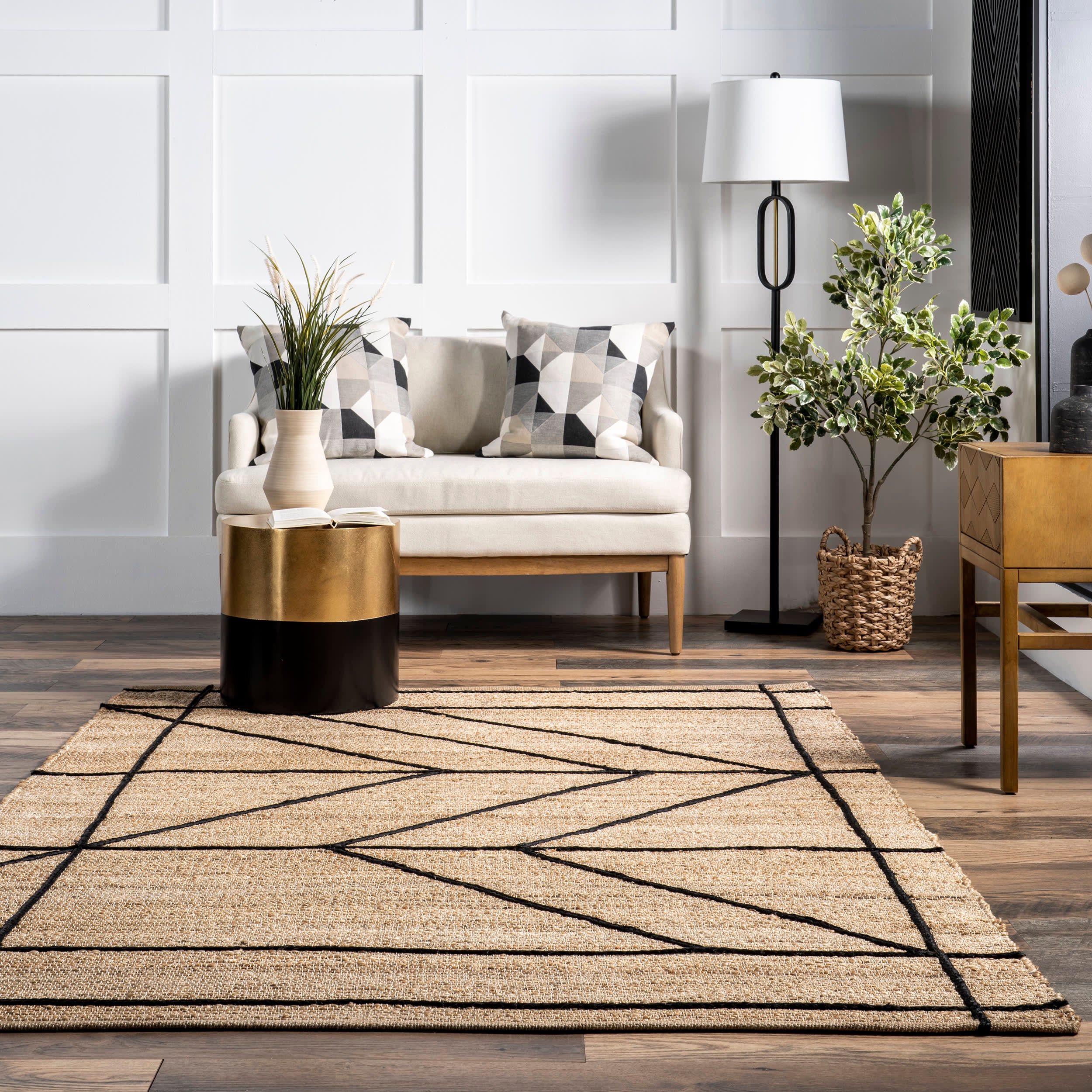 Priya Threaded Jute Rug | Natural - Image 4