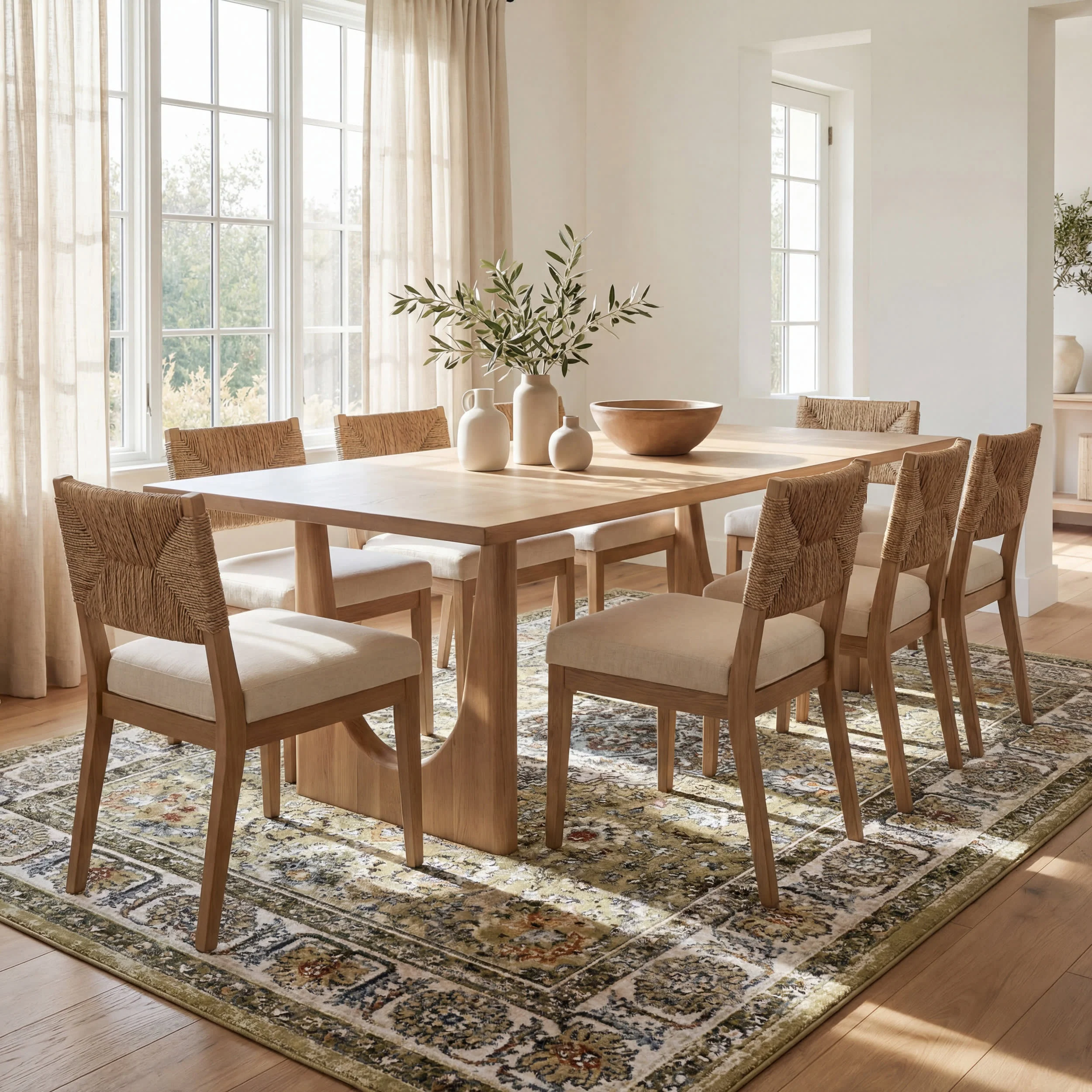 Priyanka Washable Persian Rug | Green - Image 7