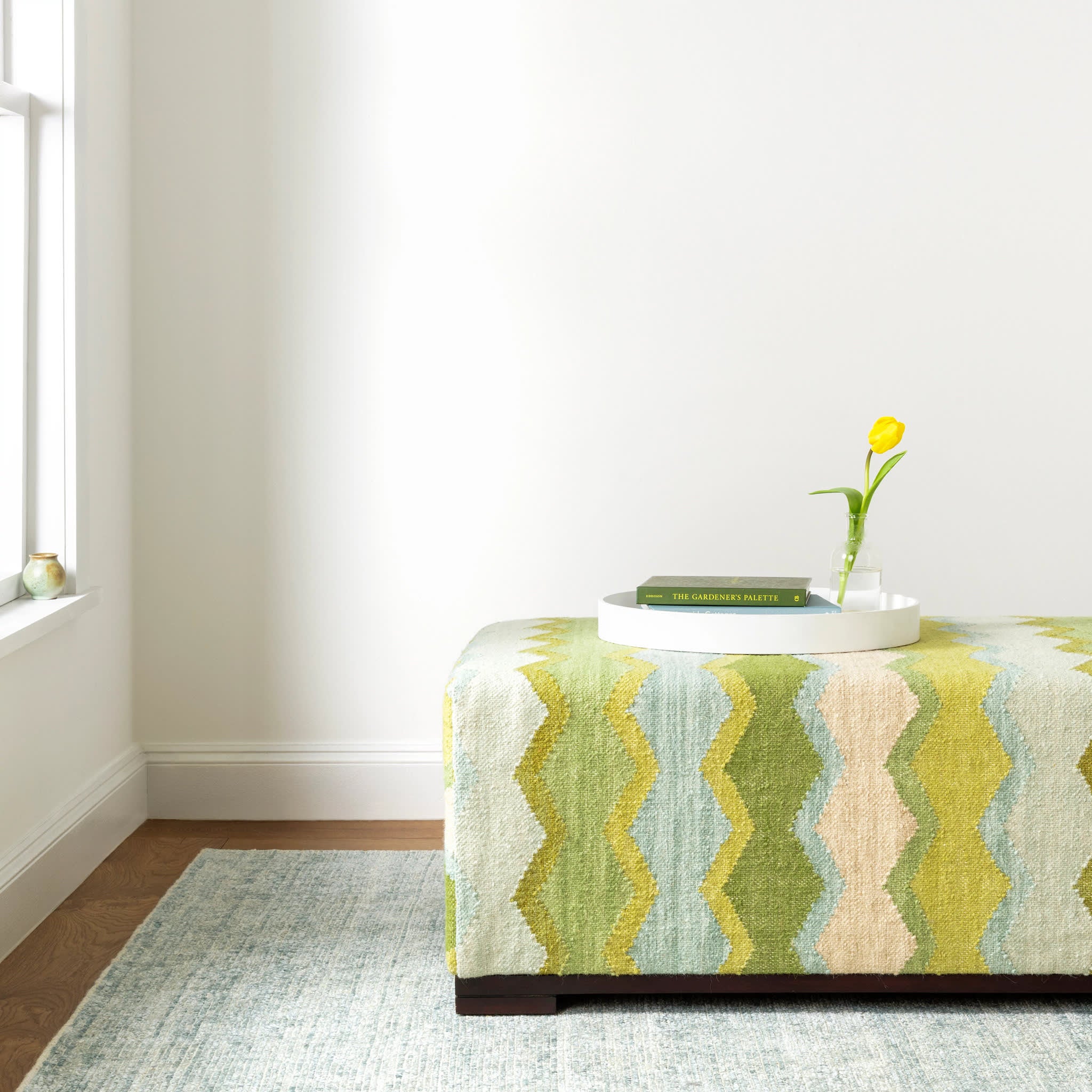 Quartz Handwoven Viscose/Cotton Rug | Ocean - Image 4