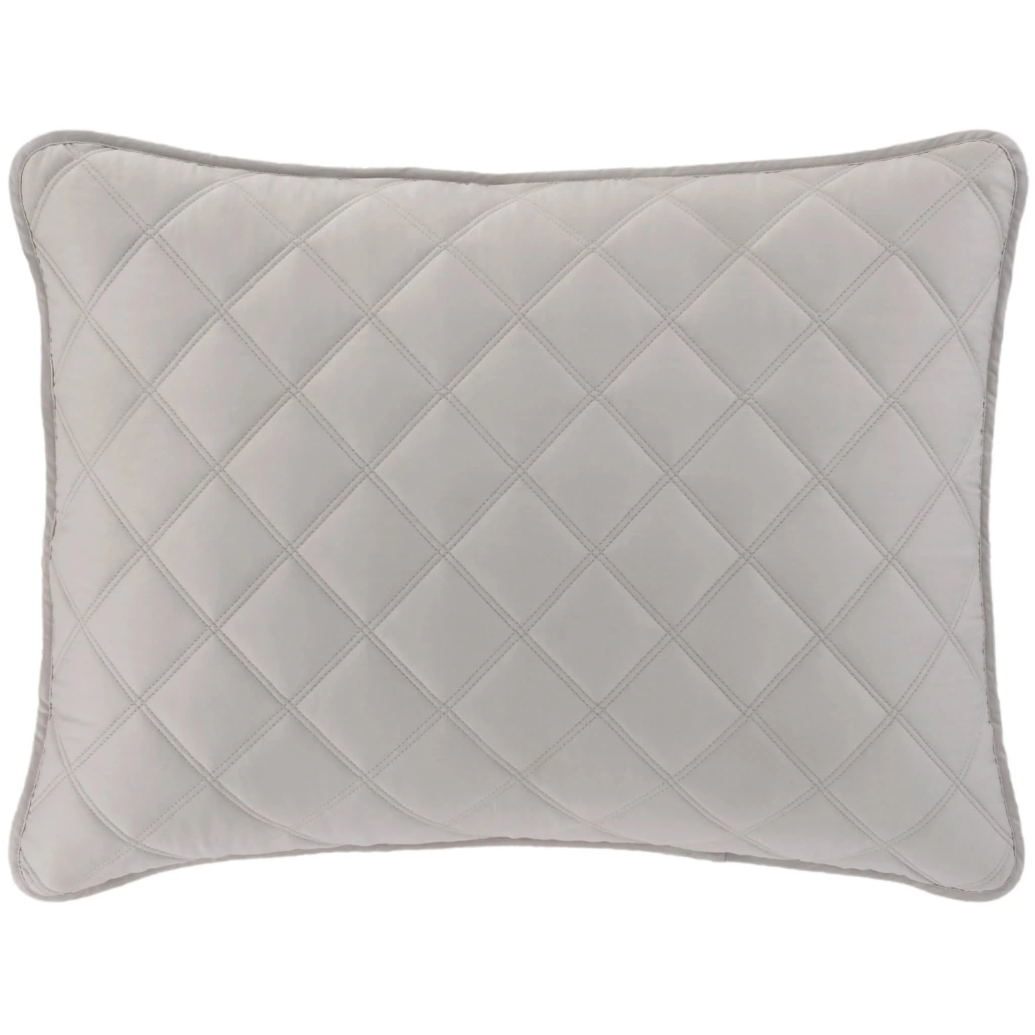 Quilted Silken Solid Sham | Grey