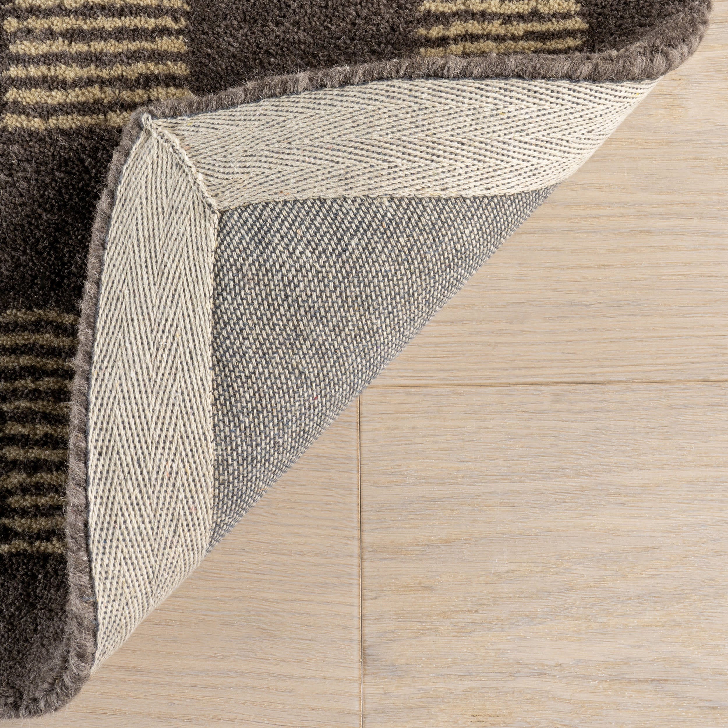 Quince Checked Wool Rug | Grey - Image 6