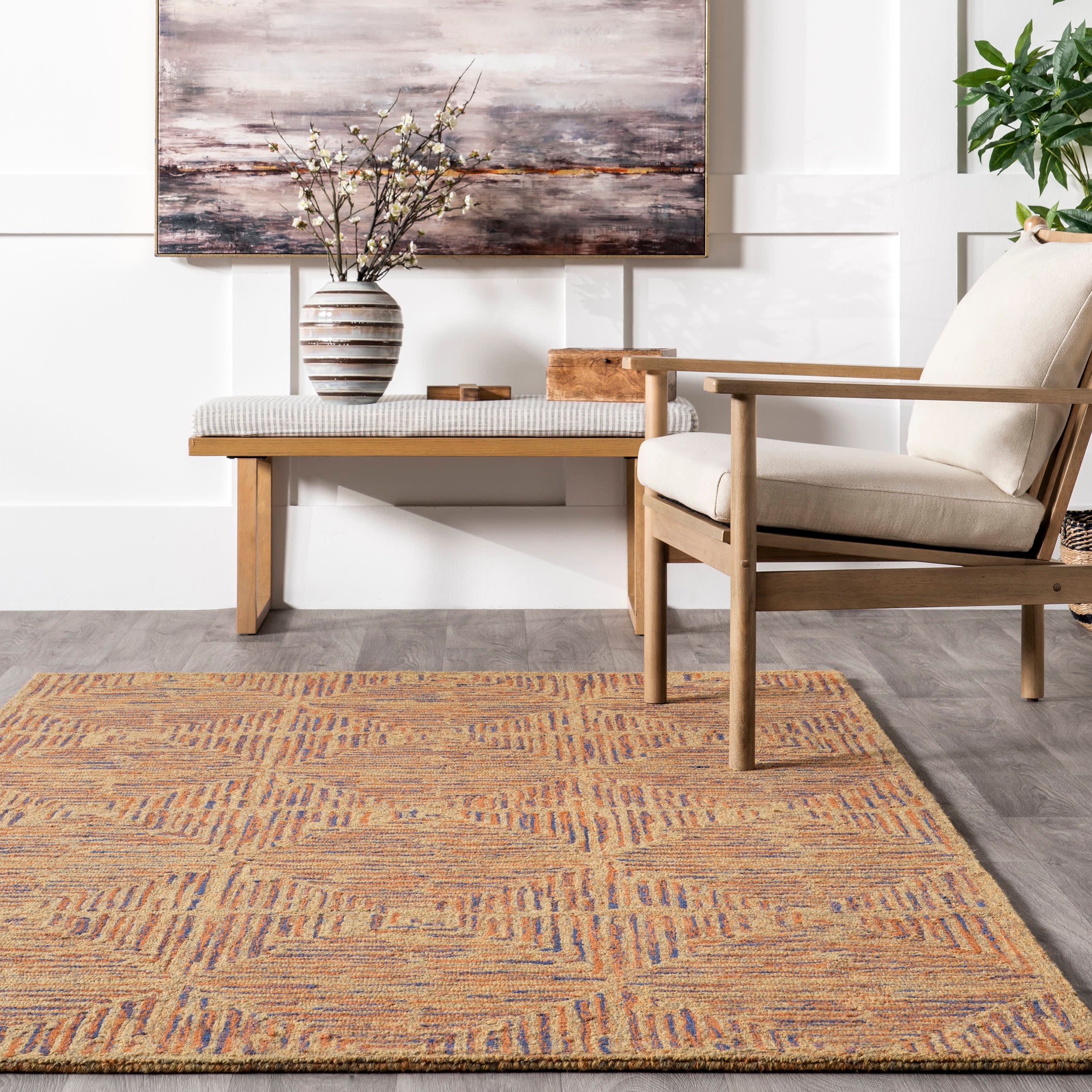 Rae Retro Trellis Rug | Brown - Image 4