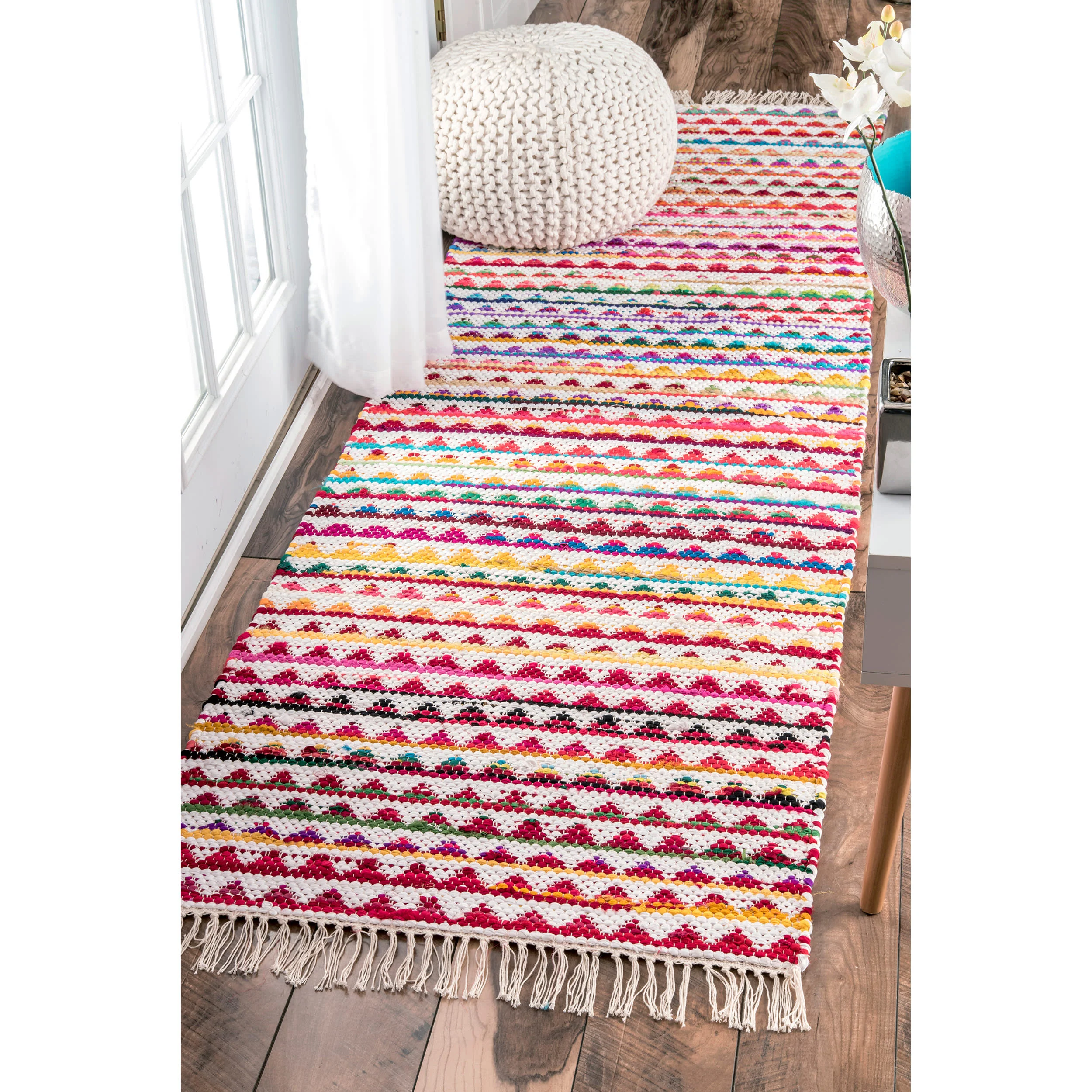 Rainbow Chindi Mosaic Rug | Multicolor - Image 2