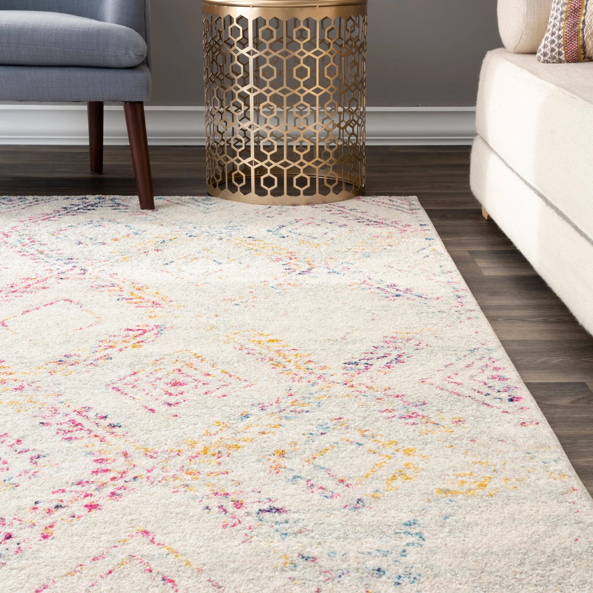 Rainbow Diamond Rug | Multicolor - Image 4