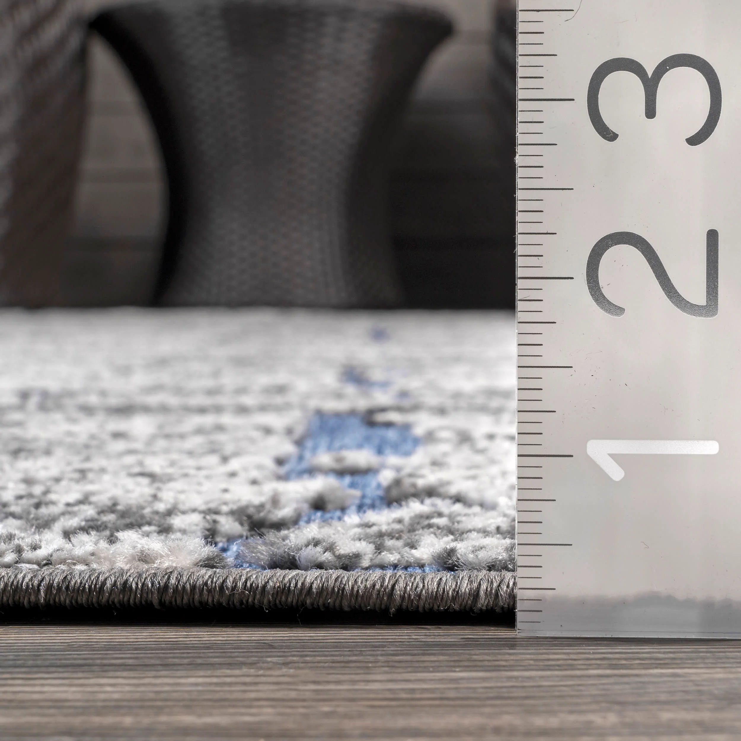 Raised Abstract Shroud Outdoor Rug | Blue - Image 5