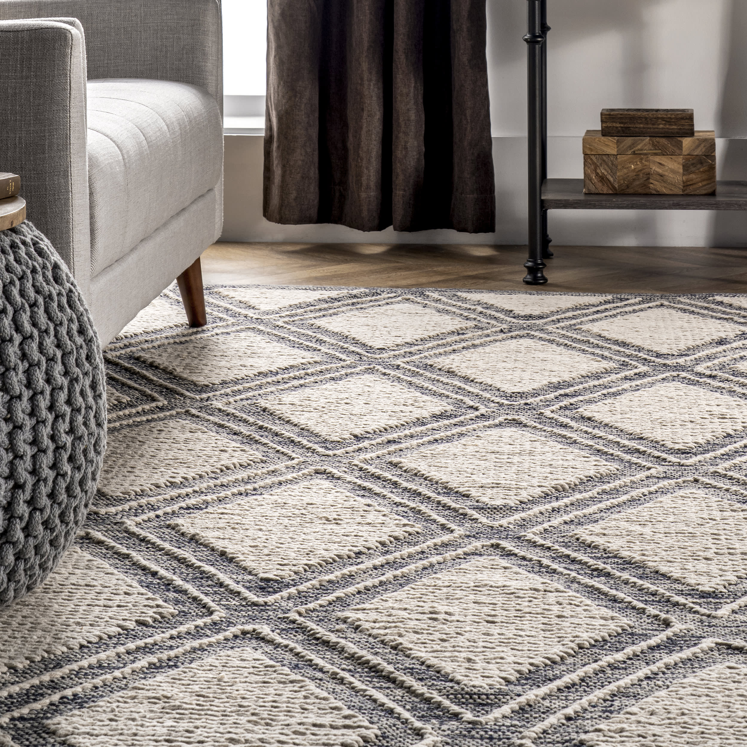 Raised Trellis Rug | Ivory - Image 4