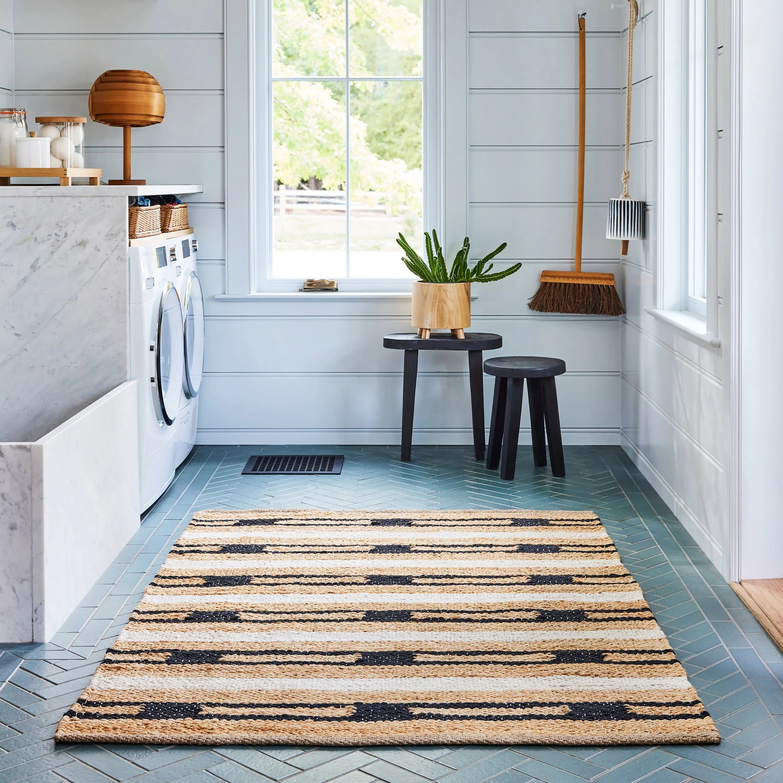 Raleigh Striped Jute Rug | Natural - Image 2