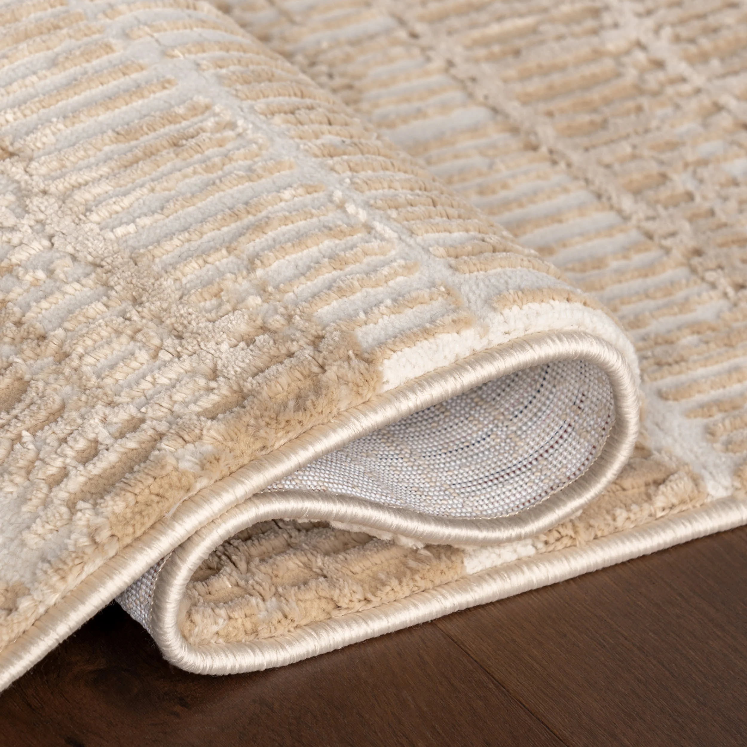 Rara Plush Textured Washable Rug | Sand - Image 8