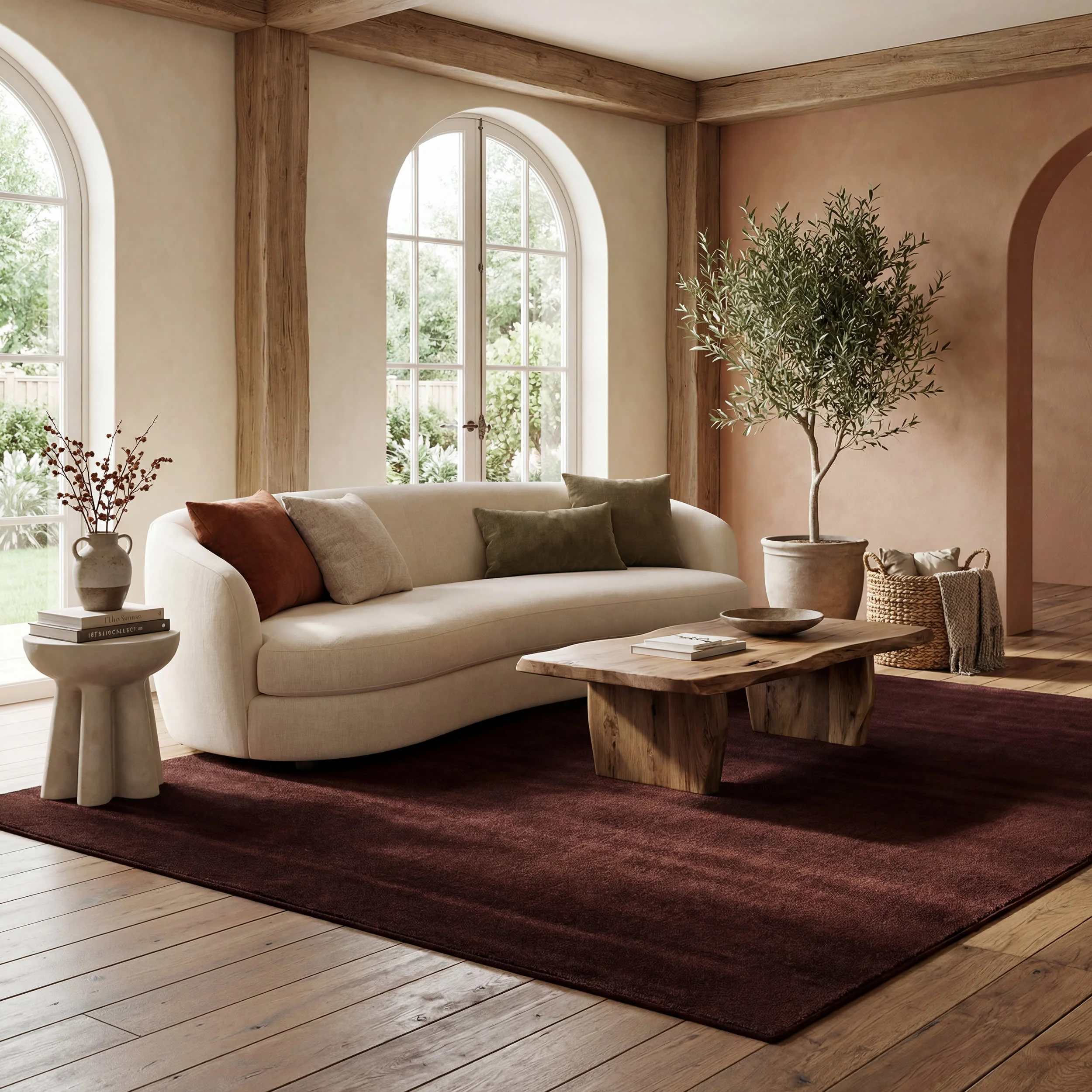 Rare Modern Wine Rug | Wine - Image 2