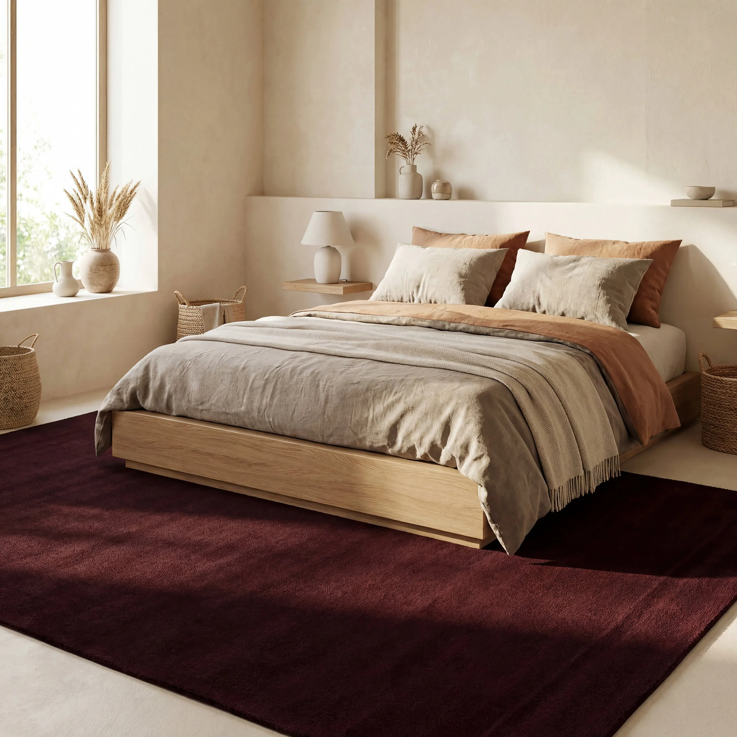 Rare Modern Wine Rug | Wine - Image 3