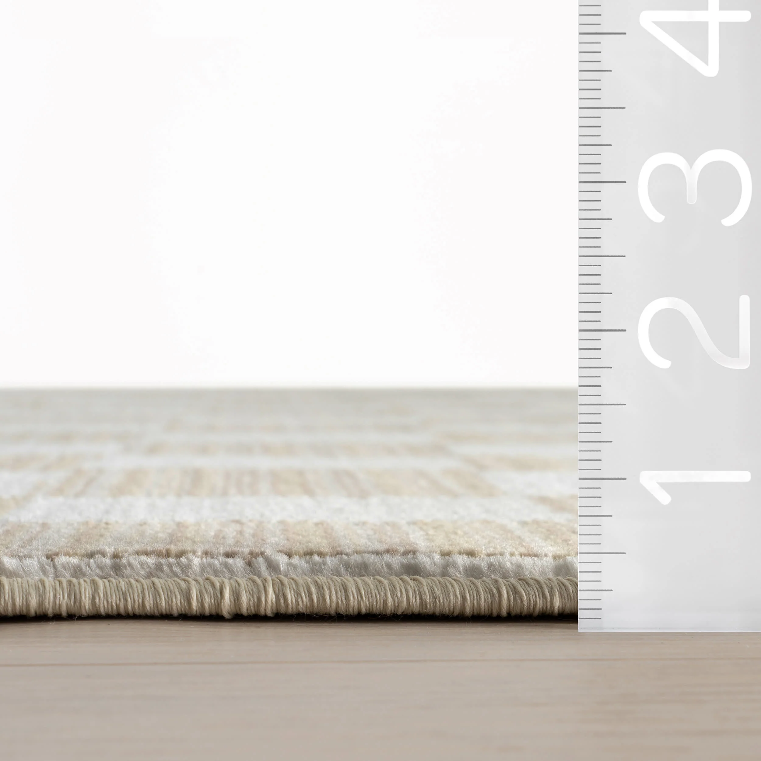 Rasali Checkered Box Rug | Beige - Image 6