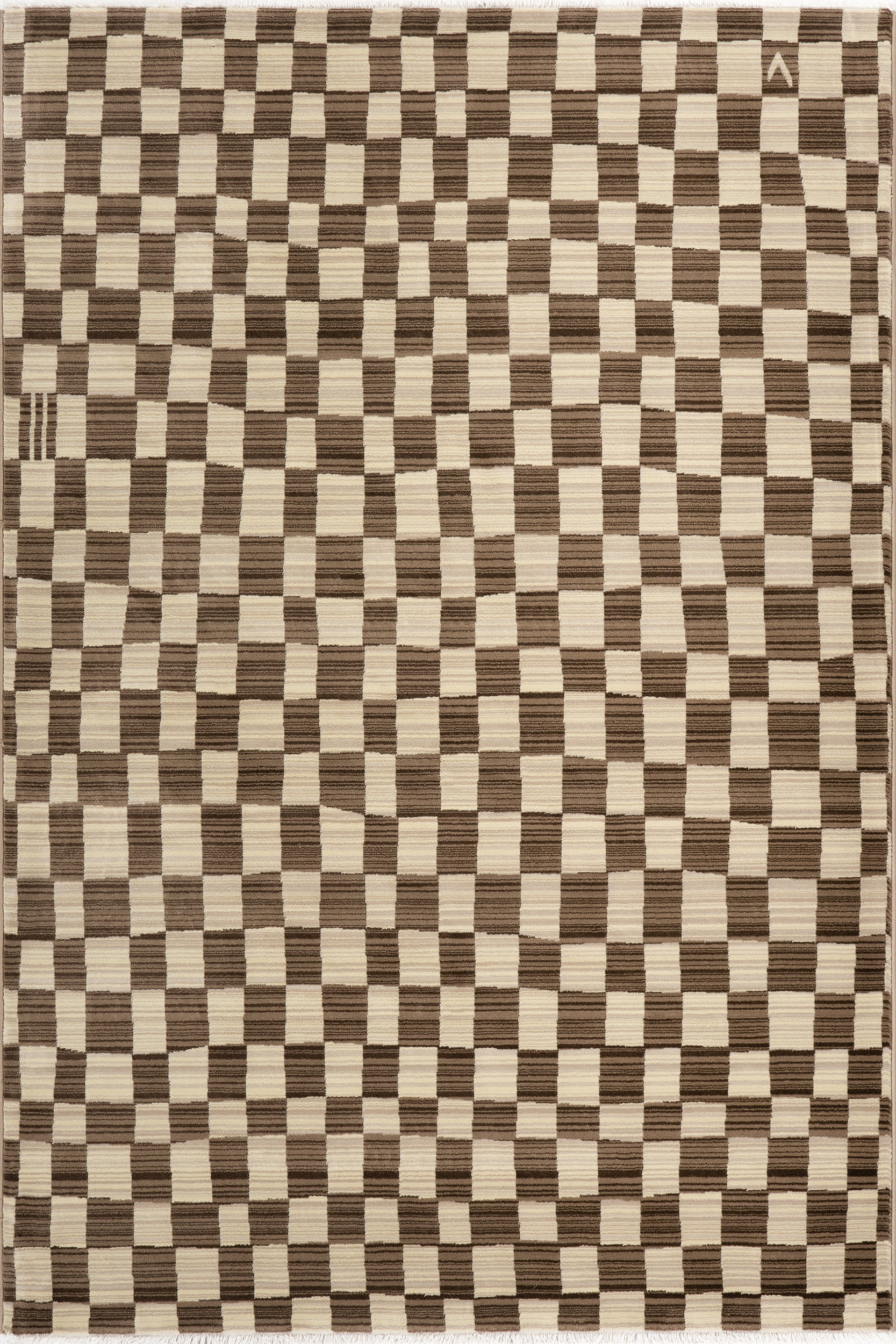 Rasali Checkered Box Rug | Brown