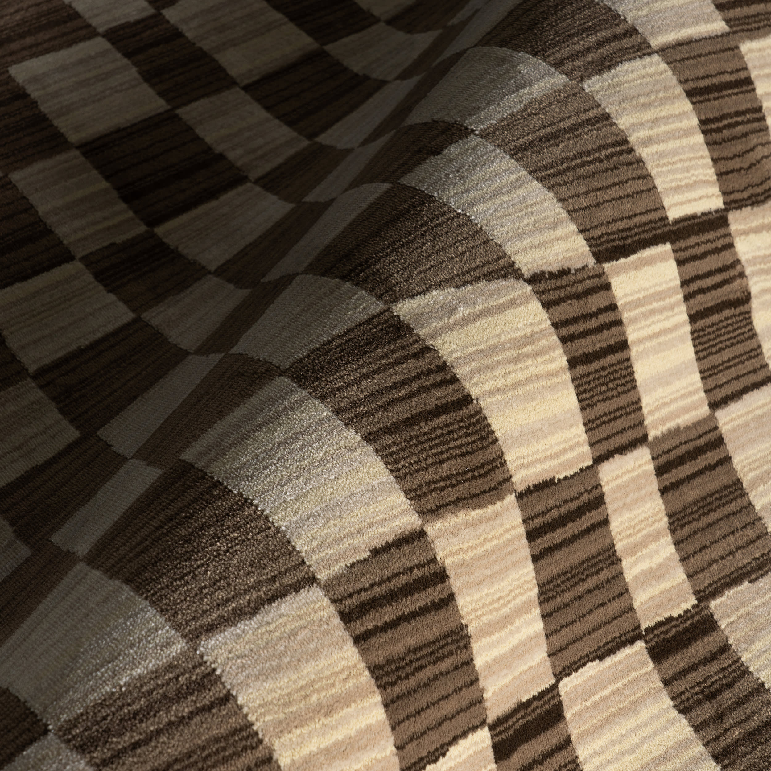Rasali Checkered Box Rug | Brown - Image 3