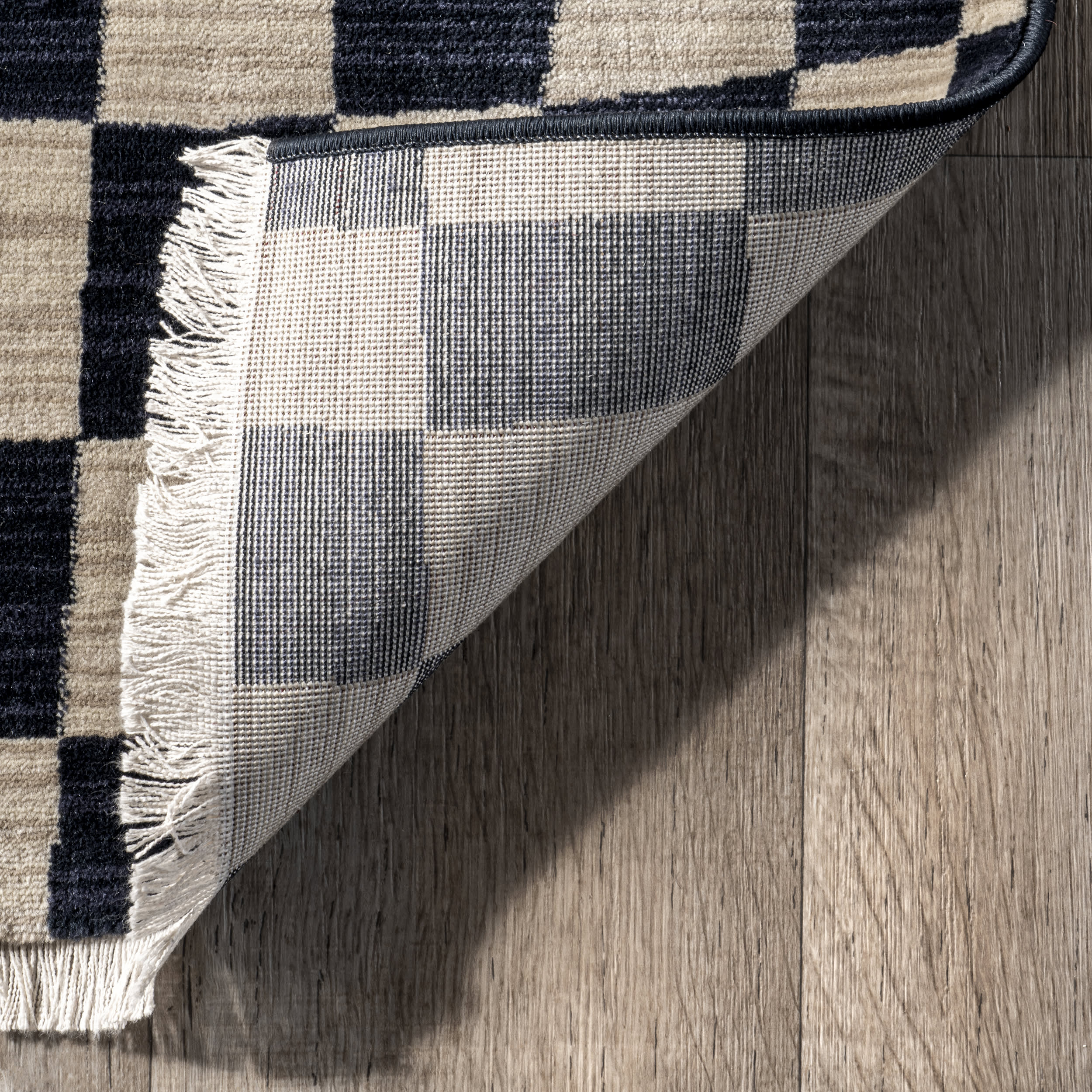 Rasali Checkered Box Rug | Navy - Image 6